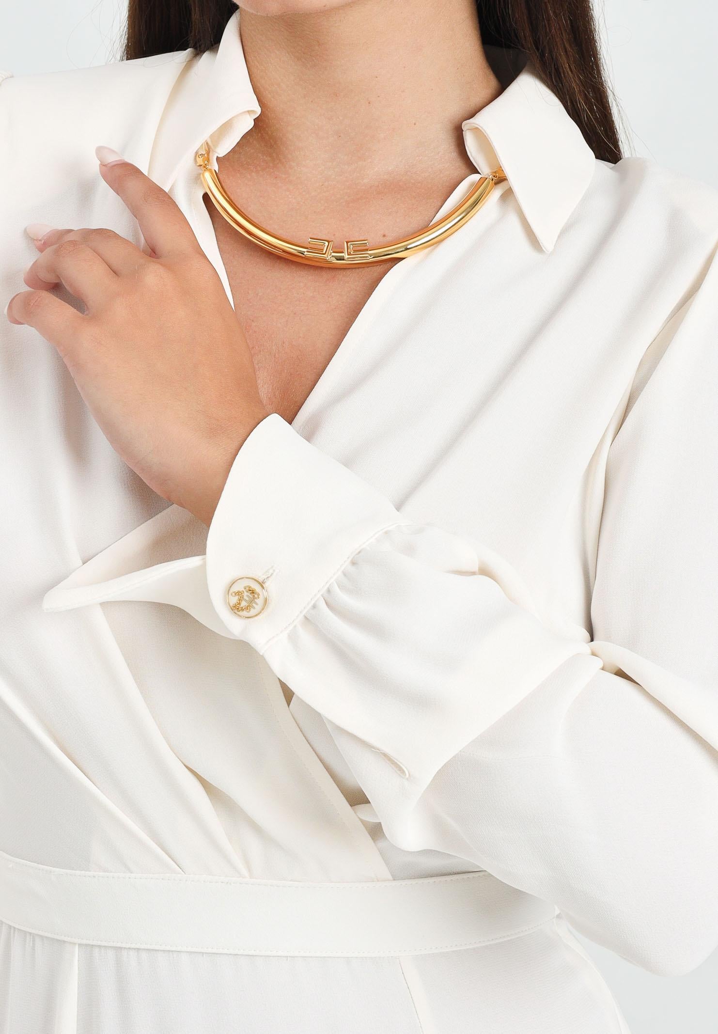 ELISABETTA FRANCHI Abito midi bianco latte da donna ABT0356E2 DZ9 ELISABETTA FRANCHI