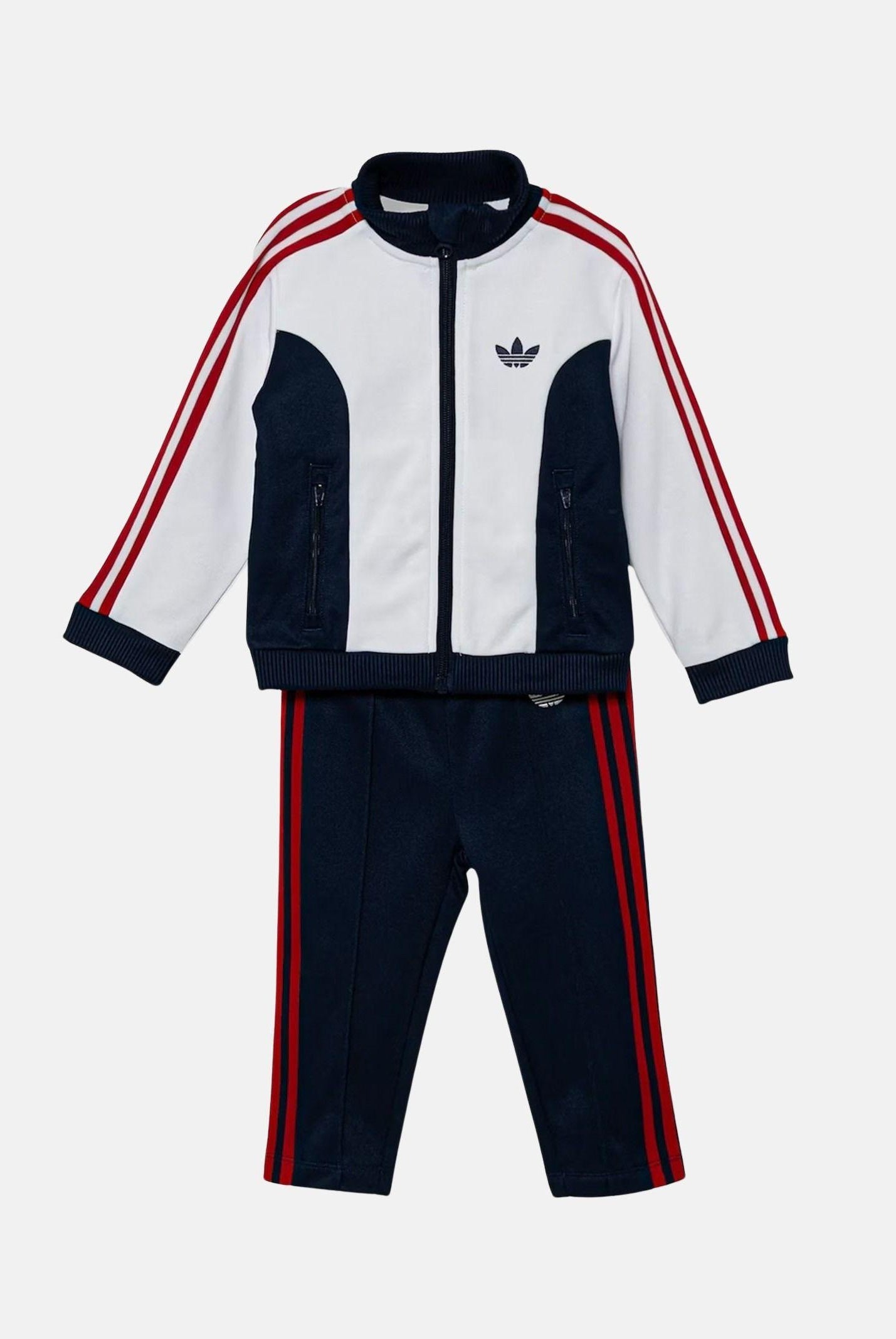 ADIDAS ORIGINALS Tuta ADICOLOR 3-STRIPES bianca, blu e rossa da neonato JY2787 . ADIDAS ORIGINALS