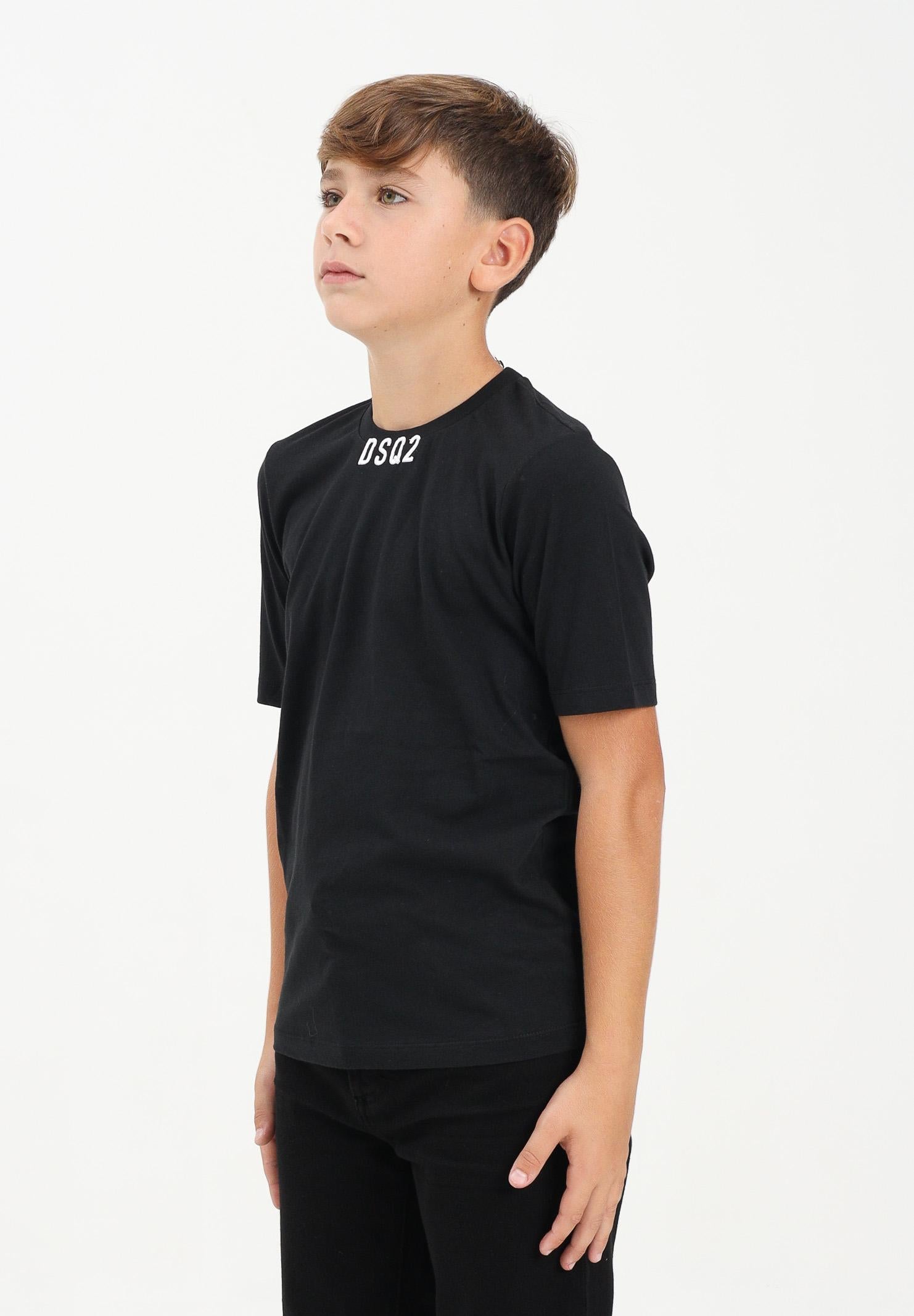 DSQUARED2 T-shirt a manica corta nera per donna, ragazzi e bambini con logo DSQ2 DQ2997D008N DQ900 DSQUARED2