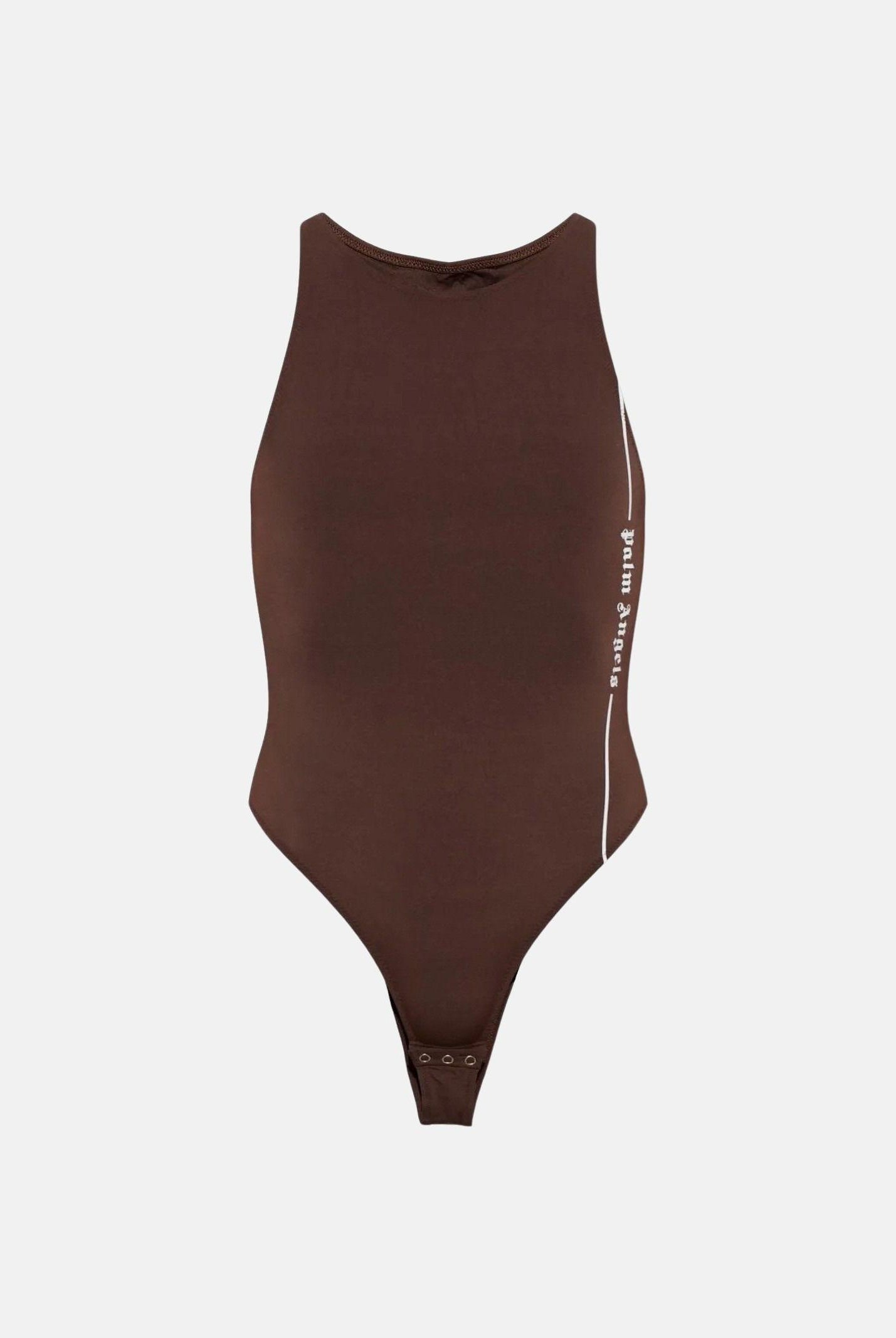 PALM ANGELS Body con logo stampato choccolate marrone, colore basico marrone, donna. PLA1UWBD01SI CH PALM ANGELS