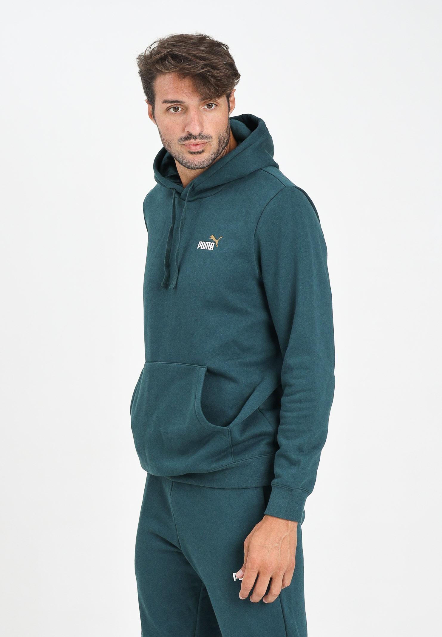 PUMA Felpa con cappuccio Essentials verde petrolio da uomo 684718 75 PUMA