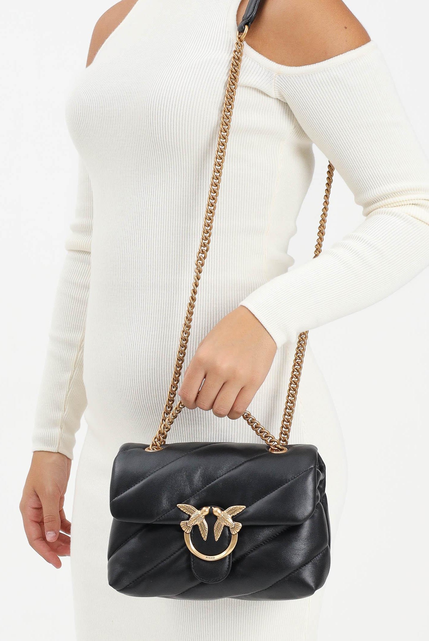 PINKO Borsa a tracolla Mini Love Bag Puff nera da donna 100039A0F2 Z99Q PINKO