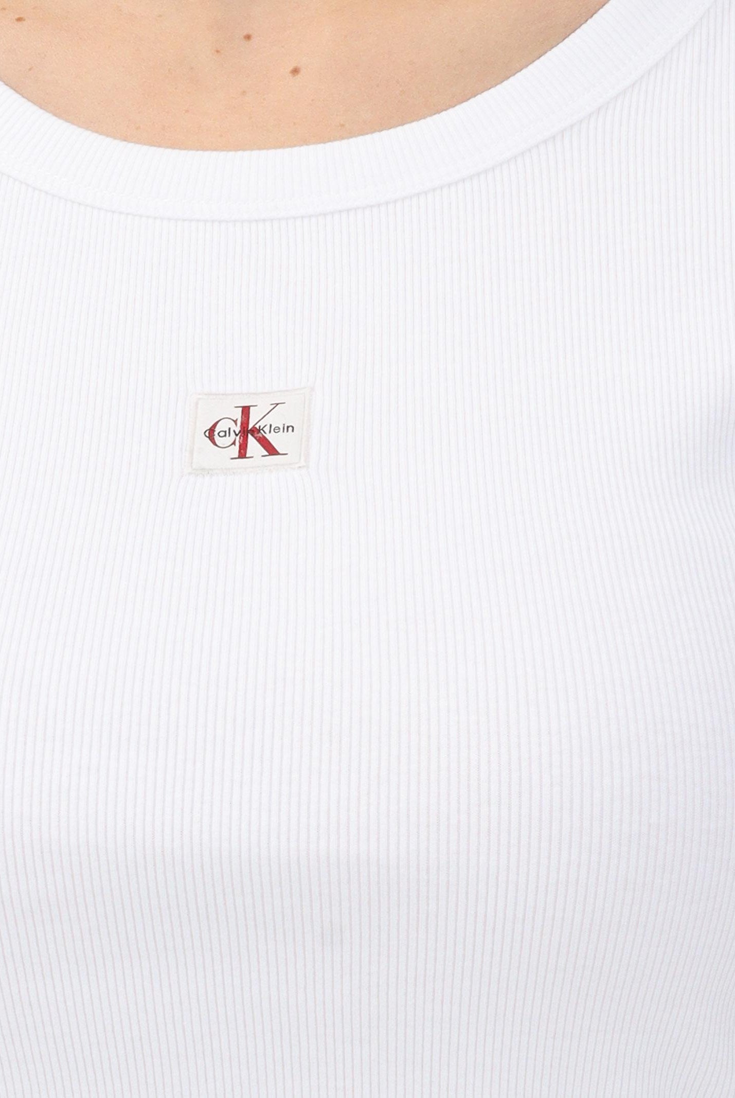 CALVIN KLEIN JEANS T-shirt a manica corta bianca da donna con logo LV047C200GYAA . CALVIN KLEIN JEANS