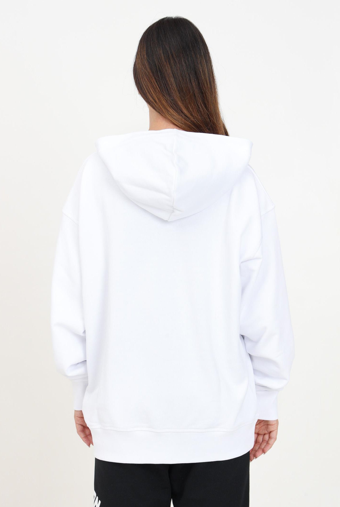 Felpa con cappuccio bianca per donna e bambina con stampa Icon DQ2664D003G DQ100 DSQUARED2