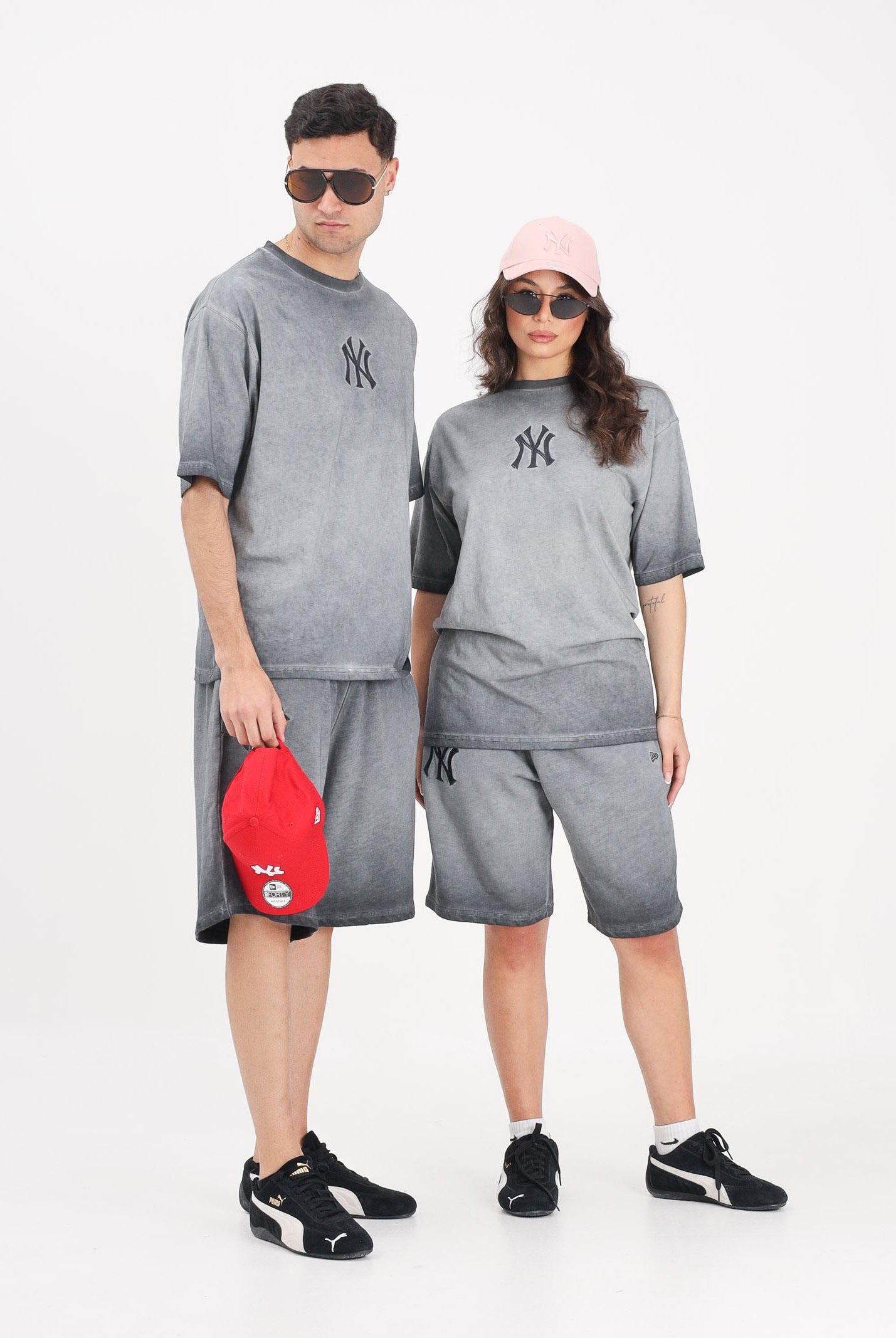 NEW ERA Shorts sportivo New York Yankees MLB Washed Logo grigio per uomo e donna 60856194 . NEW ERA