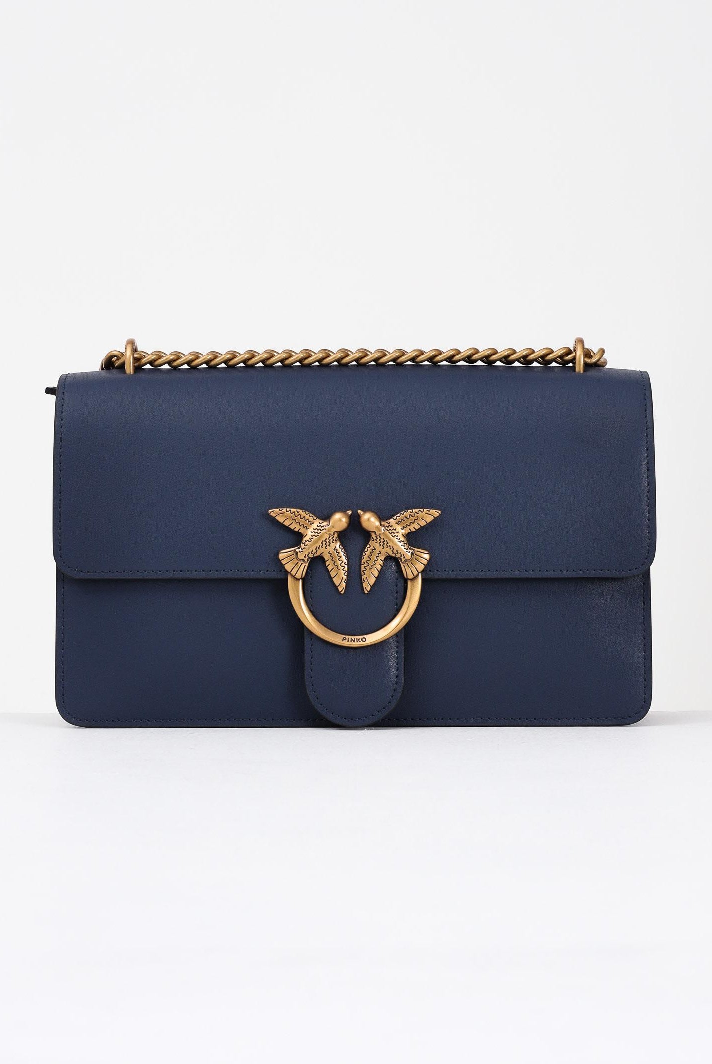 PINKO Borsa a tracolla Classic Love Bag One in morbida pelle mano seta blu da donna 100941A0F1 G08Q PINKO