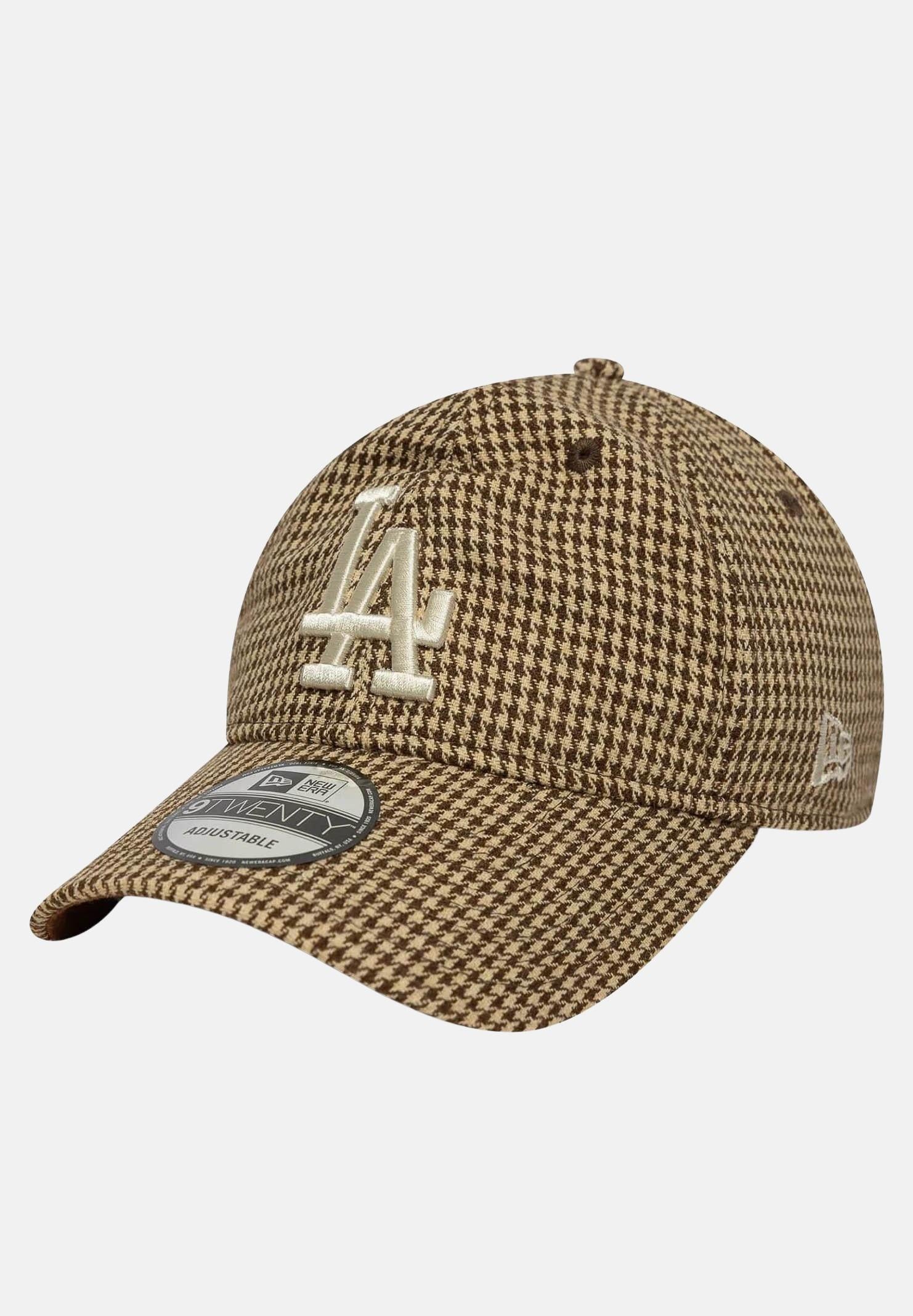 NEW ERA Cappello con visiera 9TWENTY LA Dodgers MLB Houndstooth in pied de poule beige per uomo e donna 60691223 NEW ERA