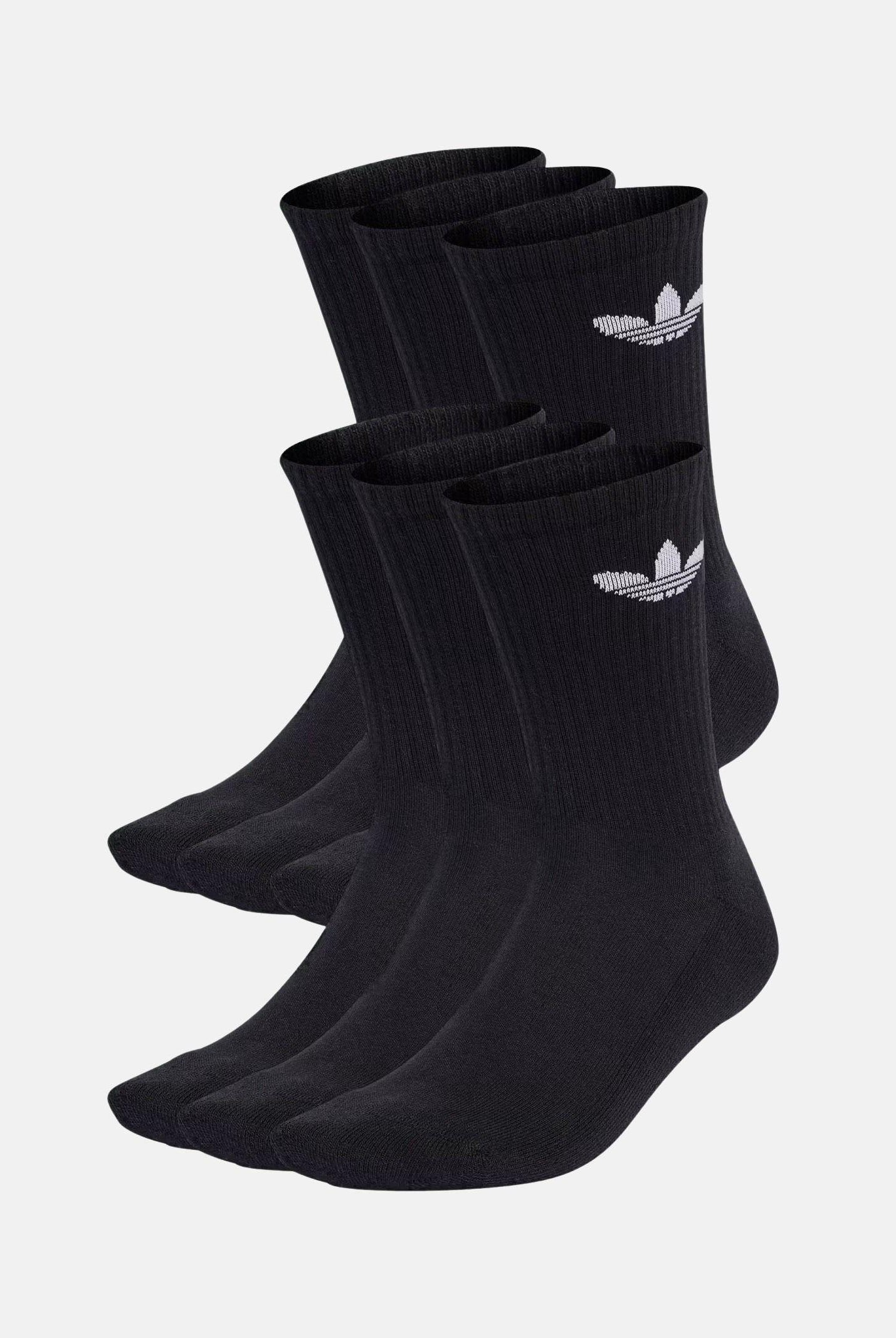 ADIDAS ORIGINALS Calzini Trefoil Cushion Crew (6paia) neri per uomo e donna IJ5618 . ADIDAS ORIGINALS