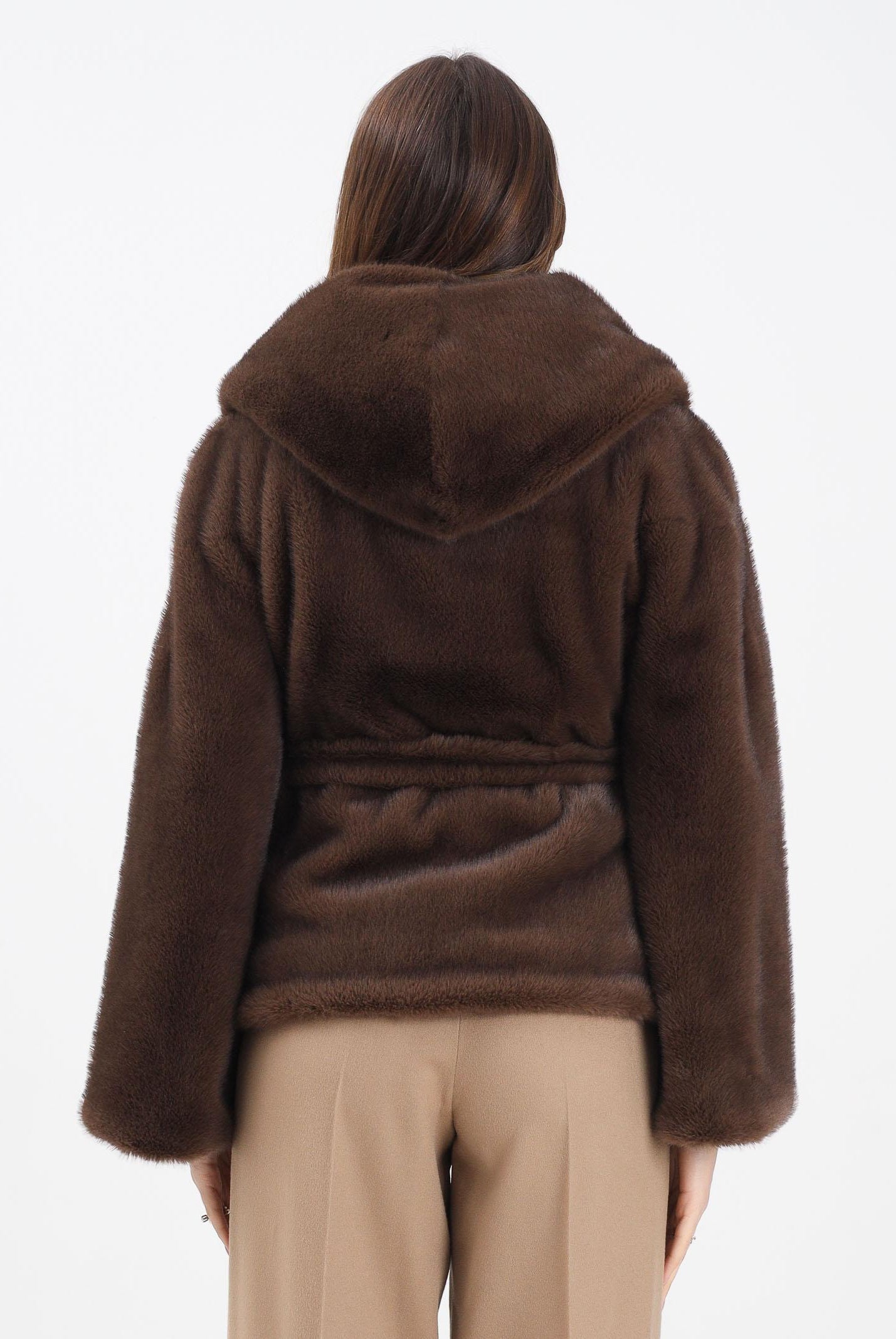 YES LONDON Ecopelliccia marrone da donna ECO030 MO YES LONDON