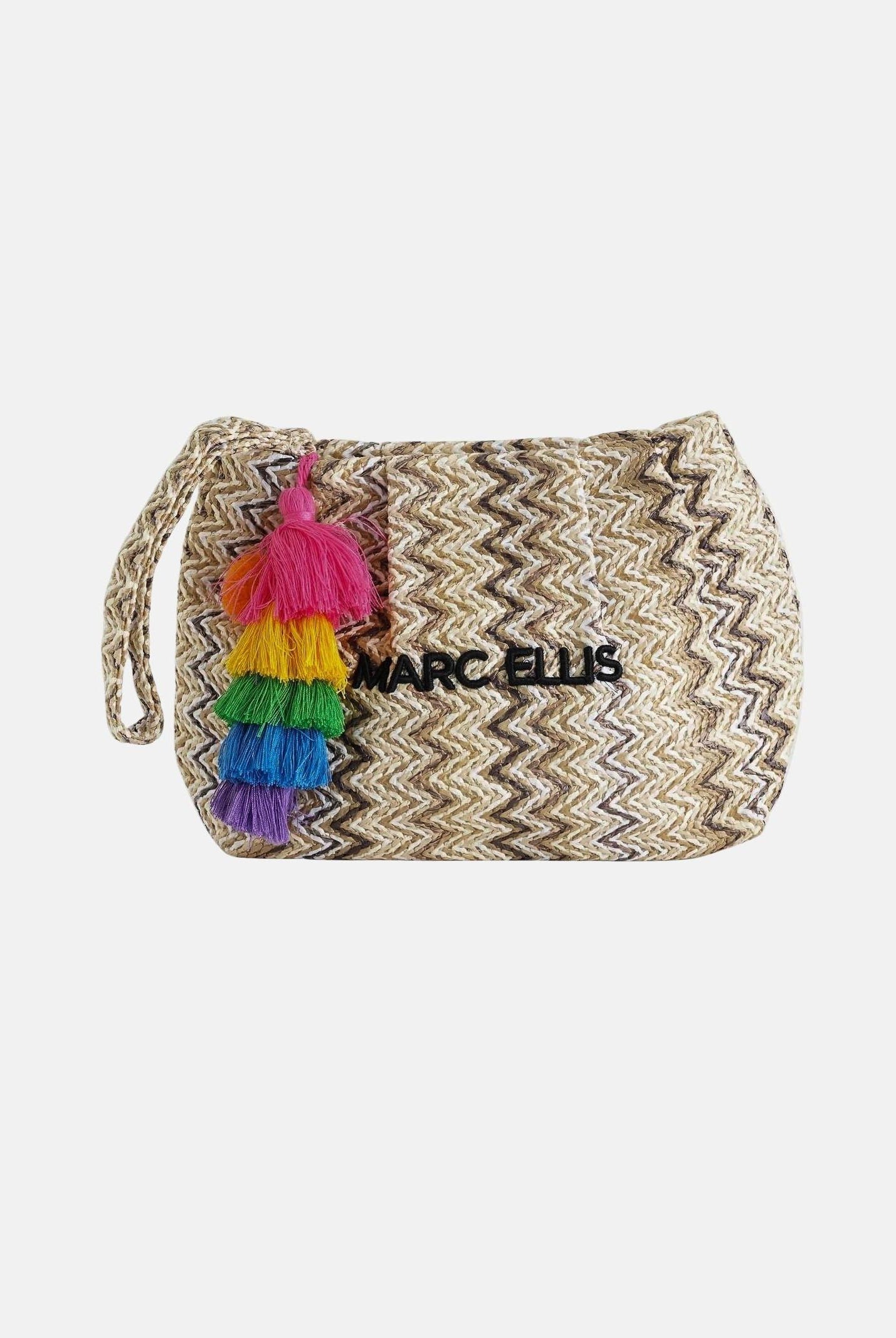 MARC ELLIS Pochette Buby S Claire C beige da donna con motivo zig-zag BUBY-S-CLAIRE-C MUNA MARC ELLIS