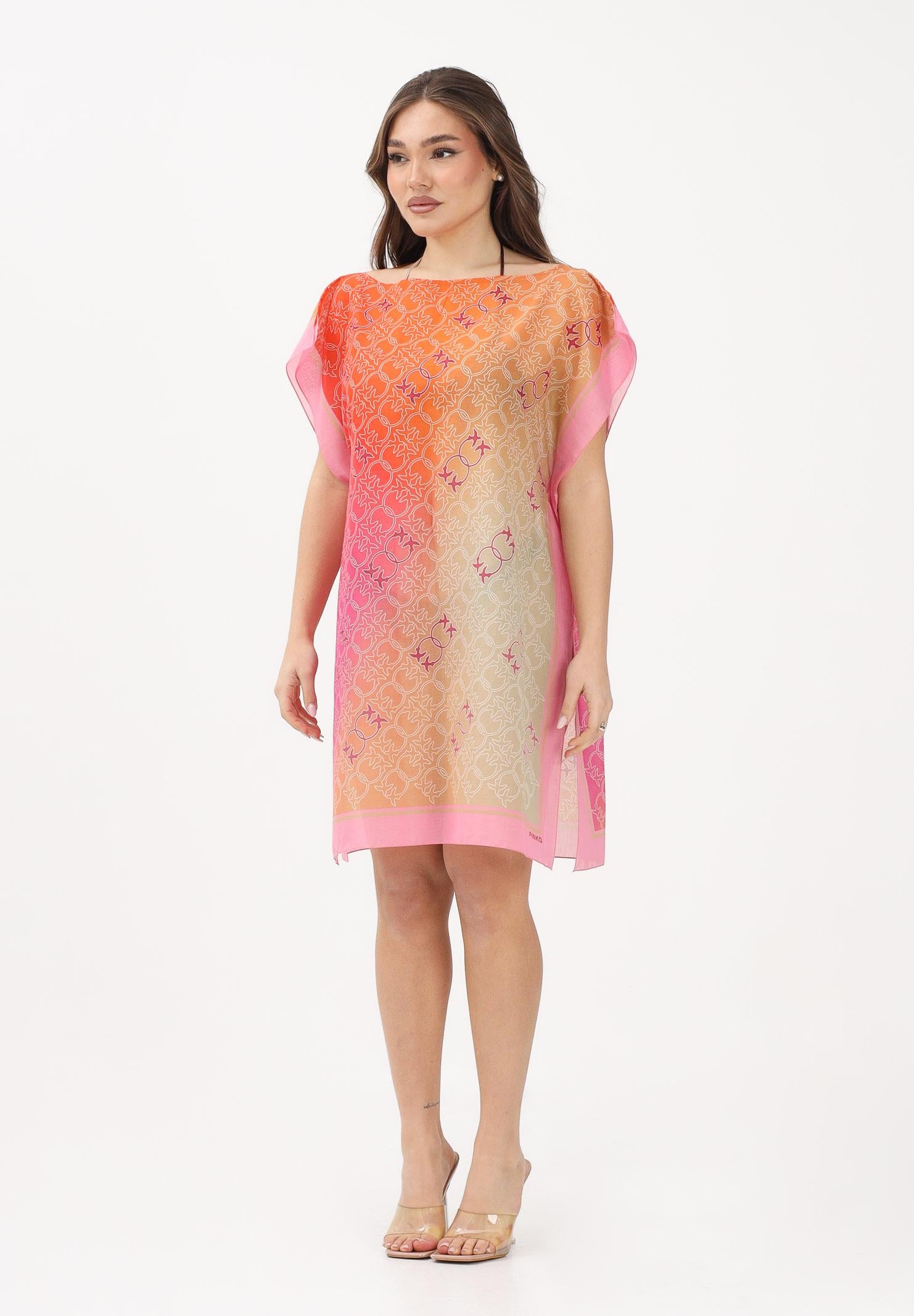 PINKO Kaftano multicolore da donna con fantasia logo 106691A39H NA0 PINKO