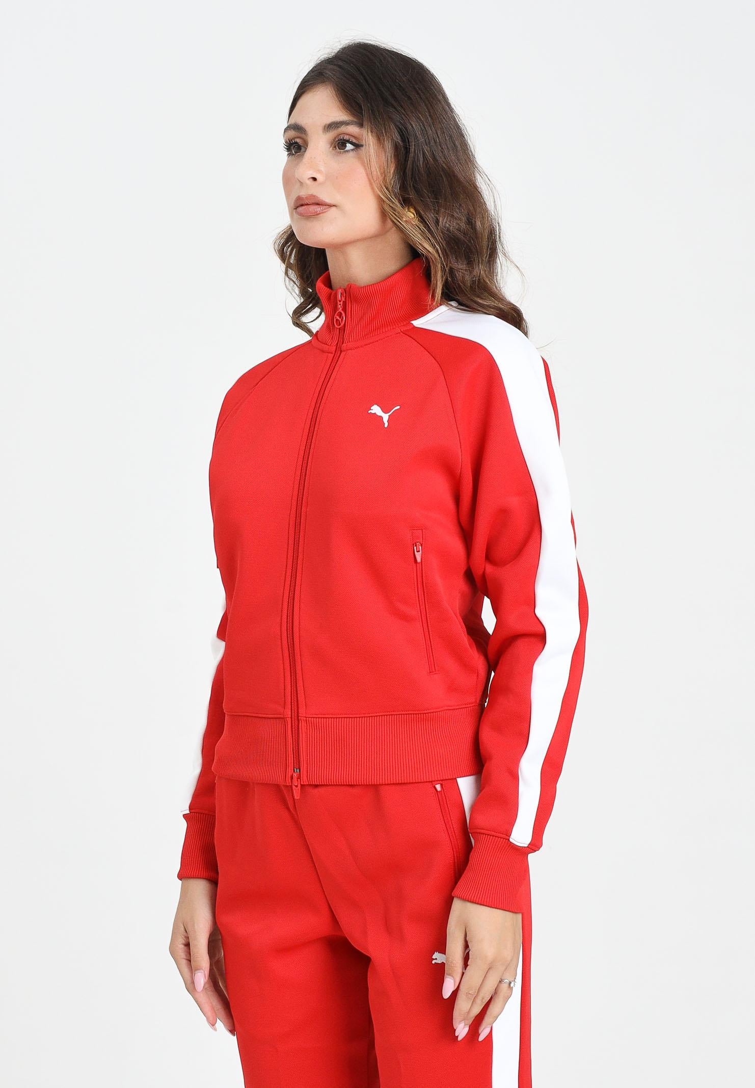 PUMA Felpa con zip T7 ALWAYS ON rossa da donna 629796 11 PUMA