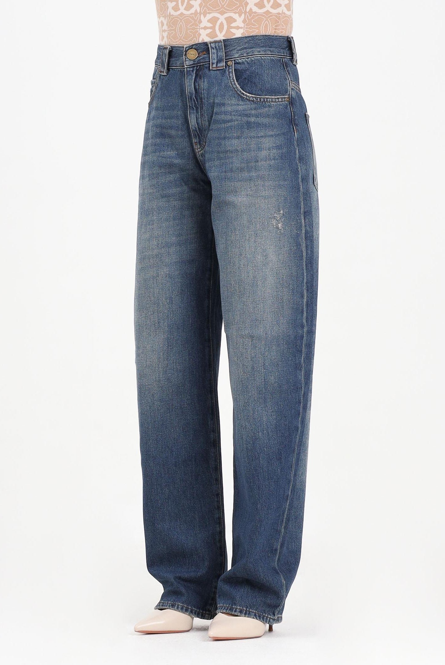 PINKO Jeans balloon in denim scuro da donna 103180A2SB PJU PINKO