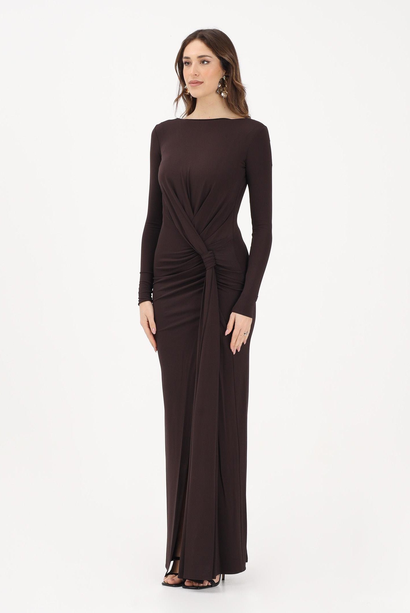ELISABETTA FRANCHI Abito lungo marrone da donna ABR6463E2 EV9 ELISABETTA FRANCHI