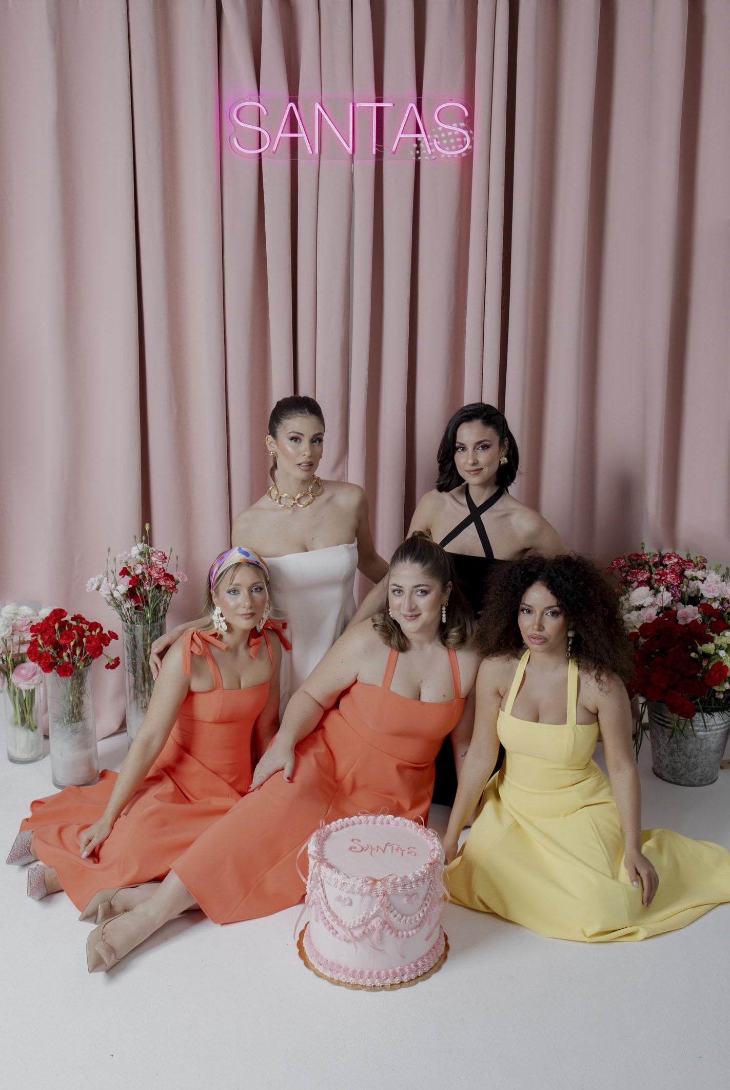 SANTAS Abito midi MEDELEINE corallo da donna PV2508 CORALLO SANTAS