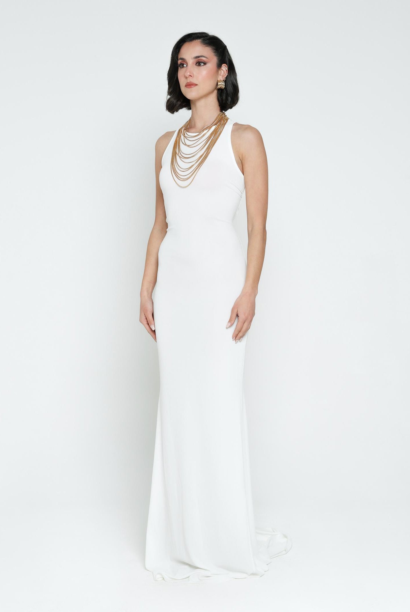 SANTAS Abito lungo BON BON bianco da donna PV25010 BIANCO SANTAS