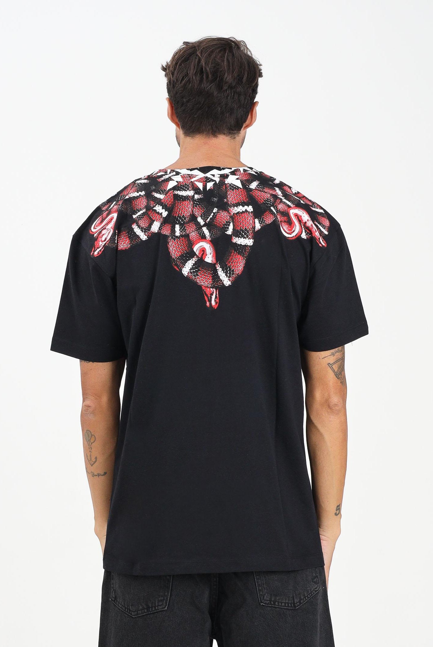 MARCELO BURLON COUNTY OF MILAN T-shirt a manica corta nera da uomo con stampa serpente F5CAMATH033 110 MARCELO BURLON COUNTY OF MILAN
