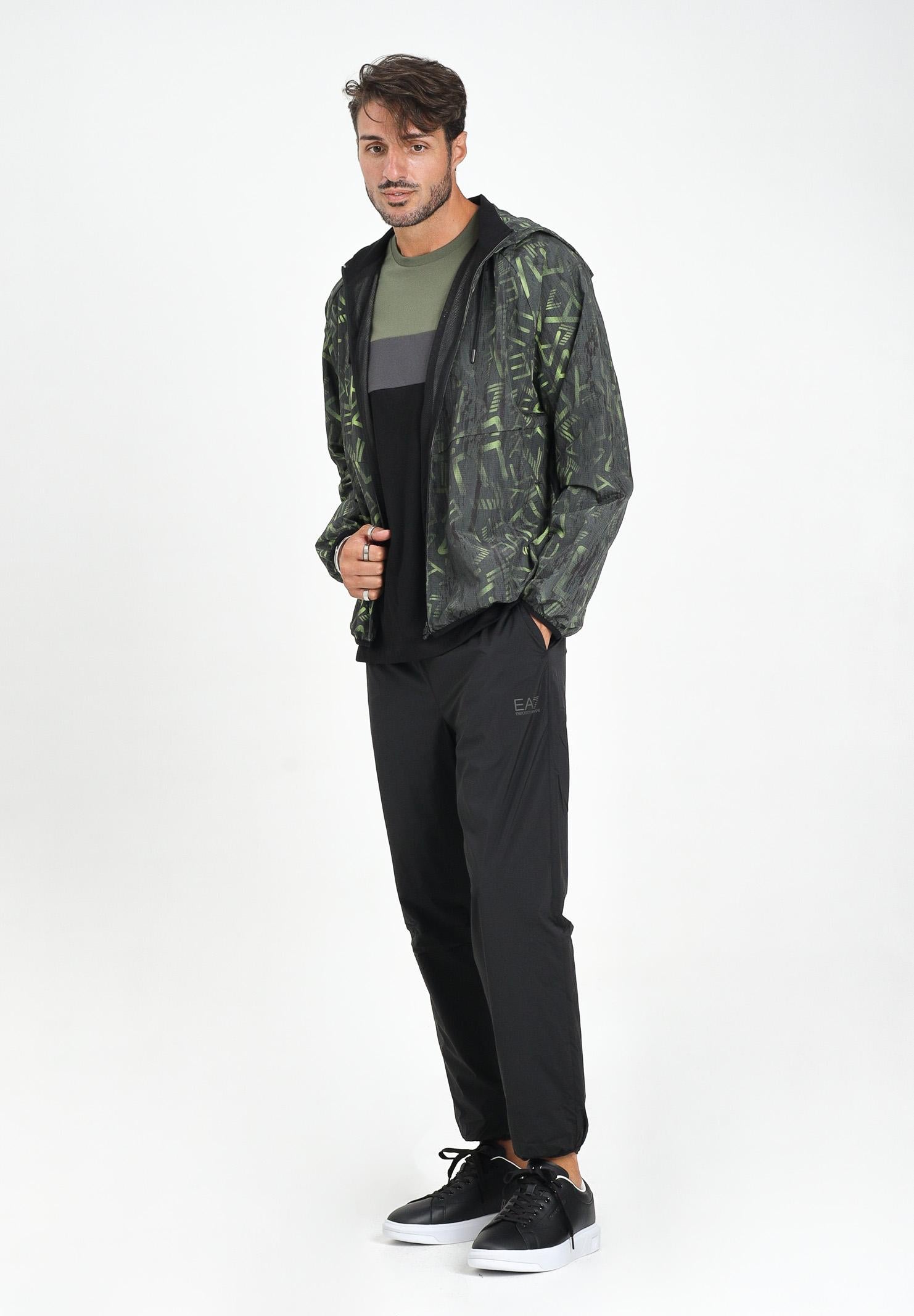 EA7 Tuta nera da uomo con giacca logata 7M000644AF16072 UC001 EA7