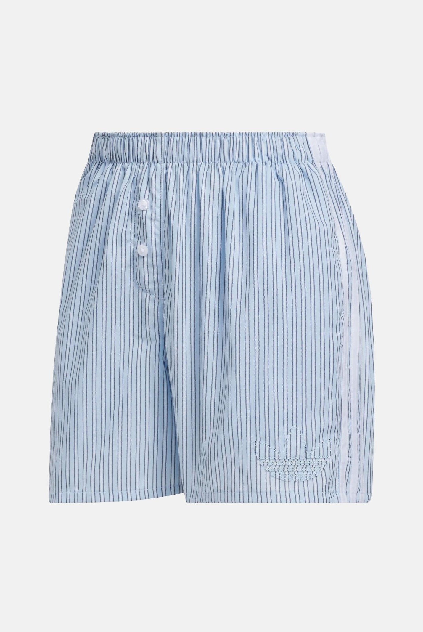 ADIDAS ORIGINALS Shorts STRIPED BOXER SHORT stile boxer azzurro chiaro e blu donna. KT8005 . ADIDAS ORIGINALS