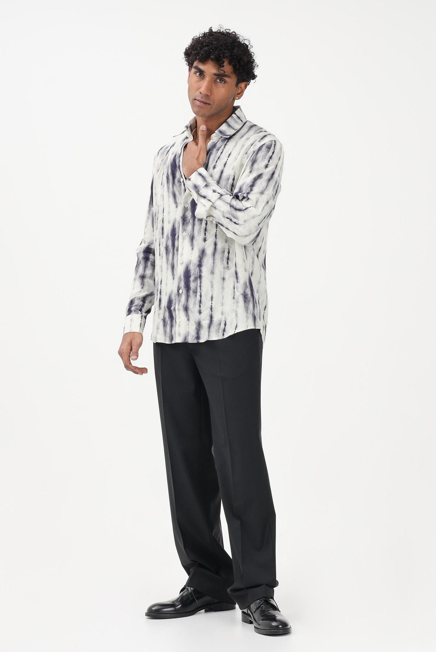 PATRIZIA PEPE Camicia a manica lunga panna da uomo con stampa grafica 5C0310A093 FG82 PATRIZIA PEPE