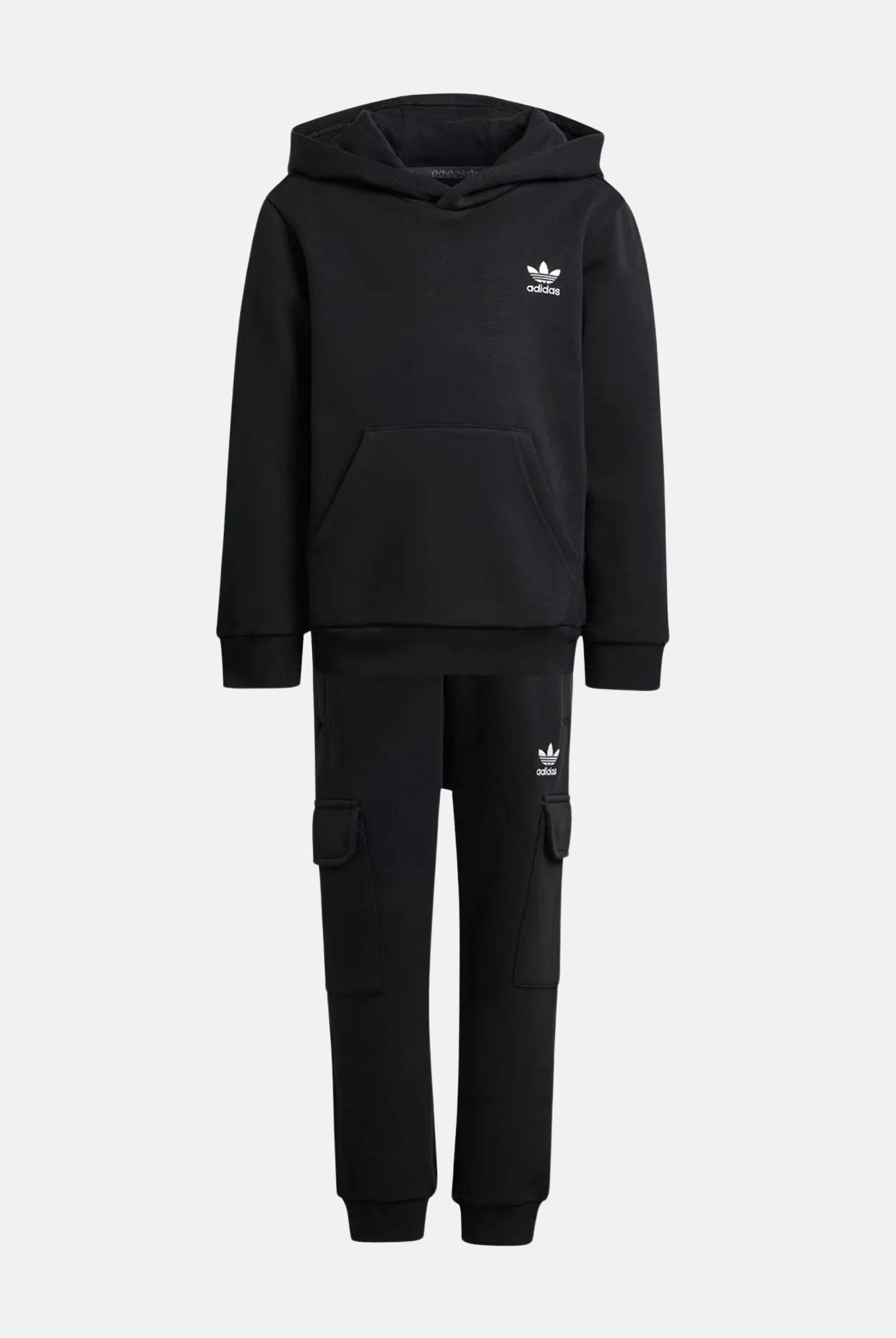 ADIDAS ORIGINALS Tuta Hoodie FZ Cargo nera per bambino e bambina IW1019  ADIDAS ORIGINALS