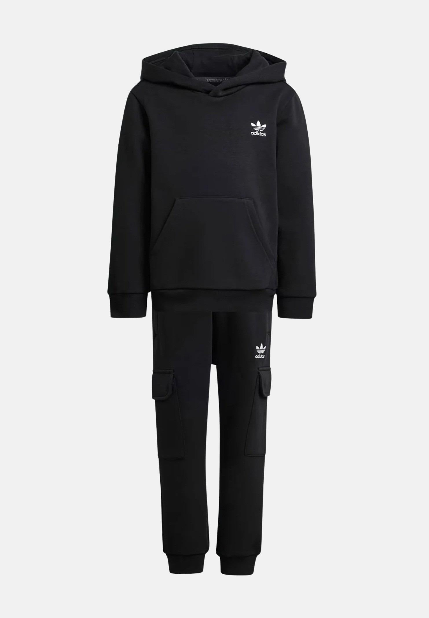 ADIDAS ORIGINALS Tuta Hoodie FZ Cargo nera per bambino e bambina IW1019 ADIDAS ORIGINALS