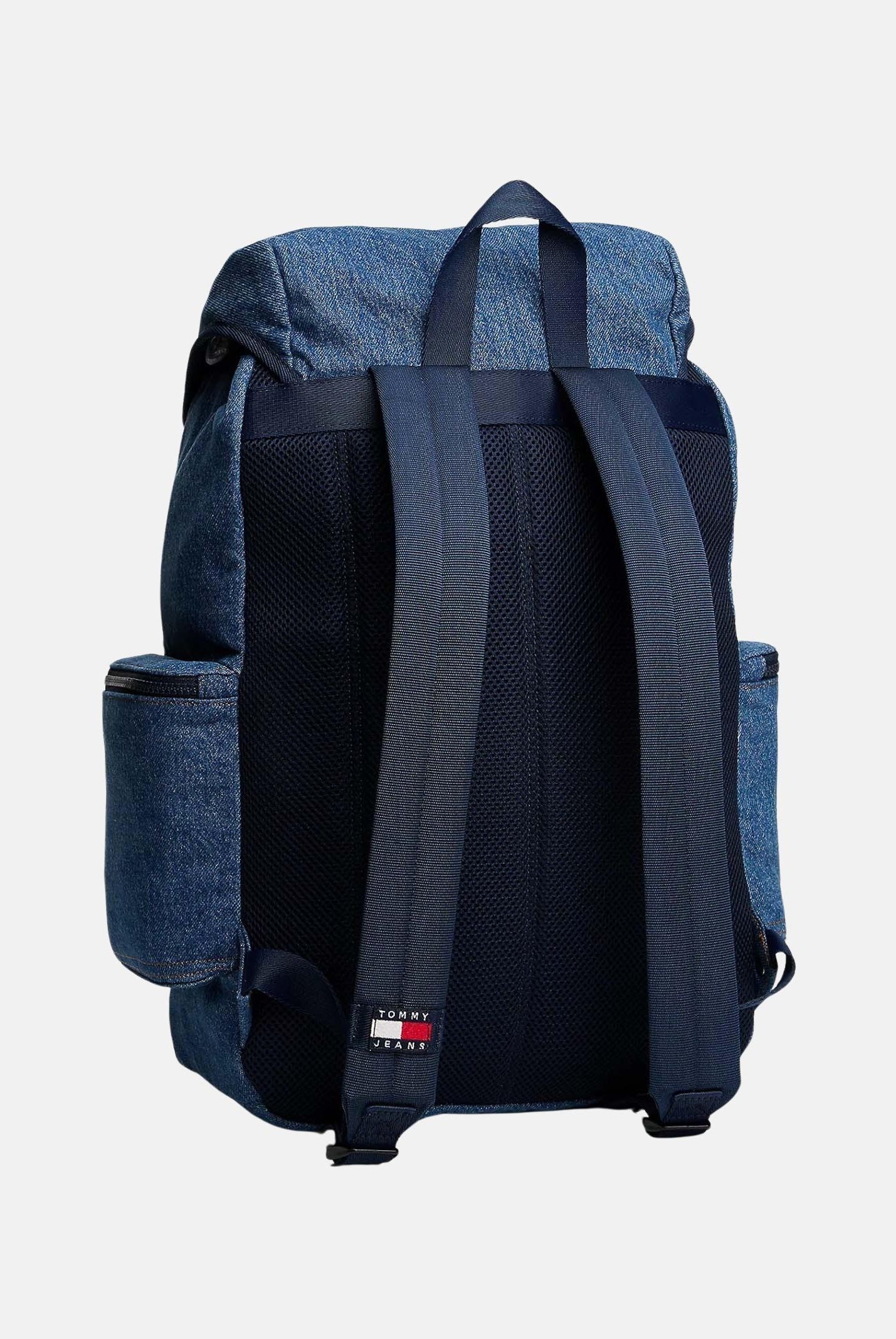 TOMMY JEANS Zaino Archive in denim blu per uomo e donna con logo AM0AM13812 1AF TOMMY JEANS