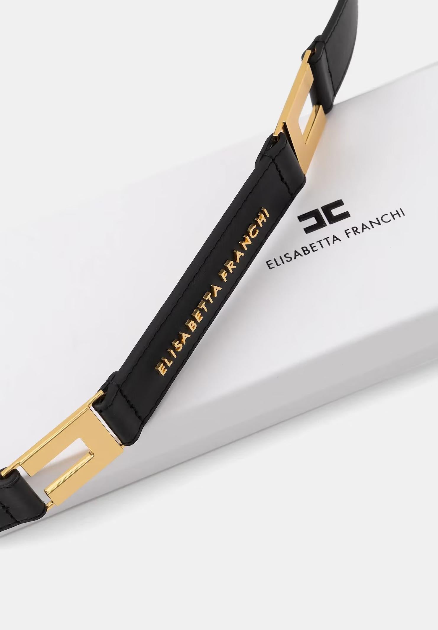 ELISABETTA FRANCHI Cintura nera da donna con logo CT09S61E2 110 ELISABETTA FRANCHI