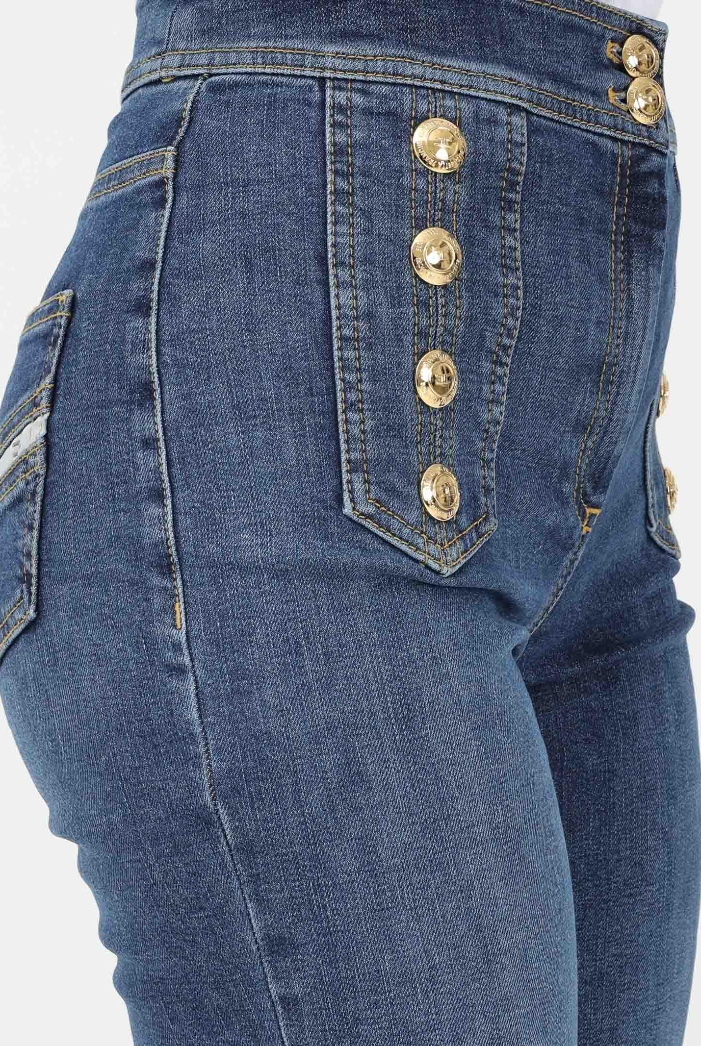 ELISABETTA FRANCHI Jeans a palazzo in denim medio da donna PJ19D61E2 104 ELISABETTA FRANCHI