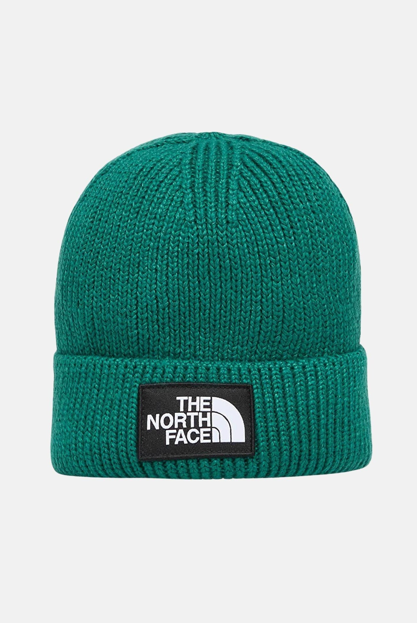 THE NORTH FACE Berretto verde scuro per uomo e donna con risvolto e logo box TNF NF0A8CHENL11 THE NORTH FACE