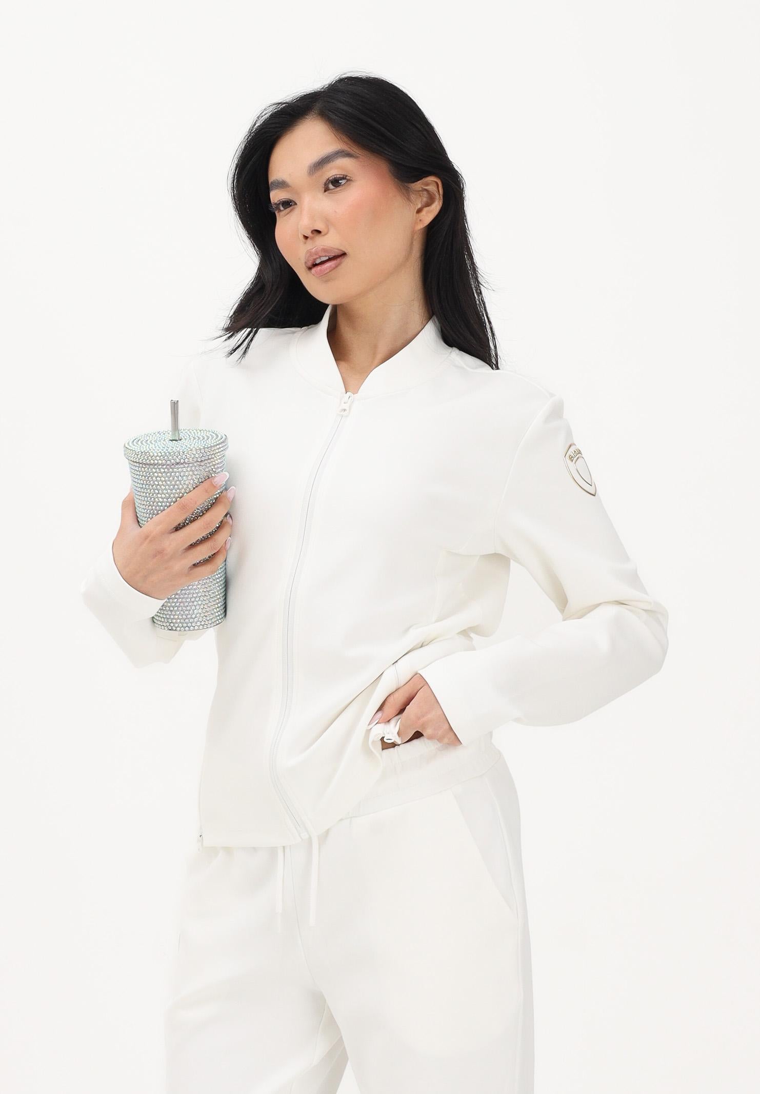 BLAUER Felpa con zip VALENCIA bianca da donna 26SBLDF01104-007441 102 BLAUER