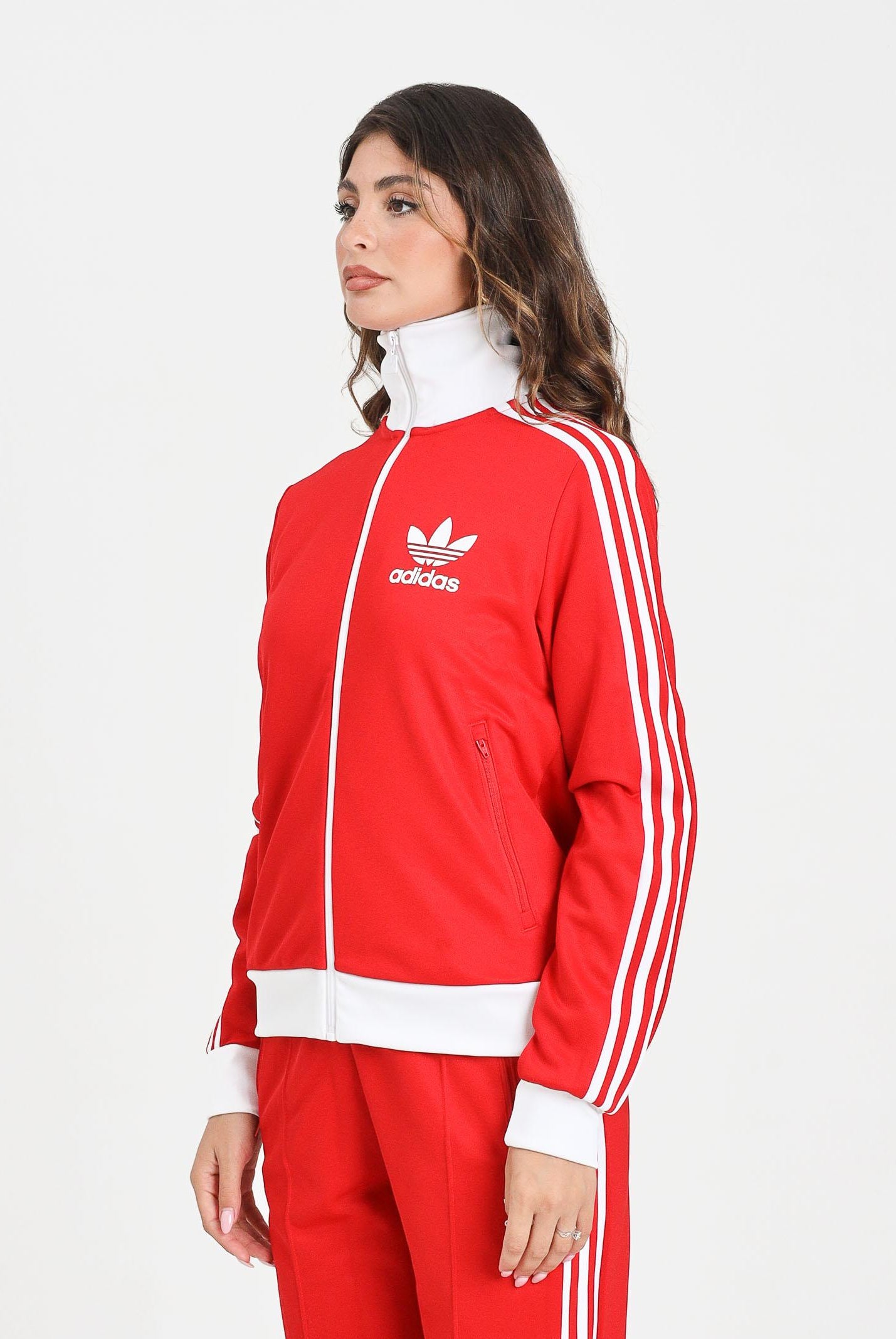 ADIDAS ORIGINALS Felpa con zip Heritage rossa da donna JX7850 ADIDAS ORIGINALS