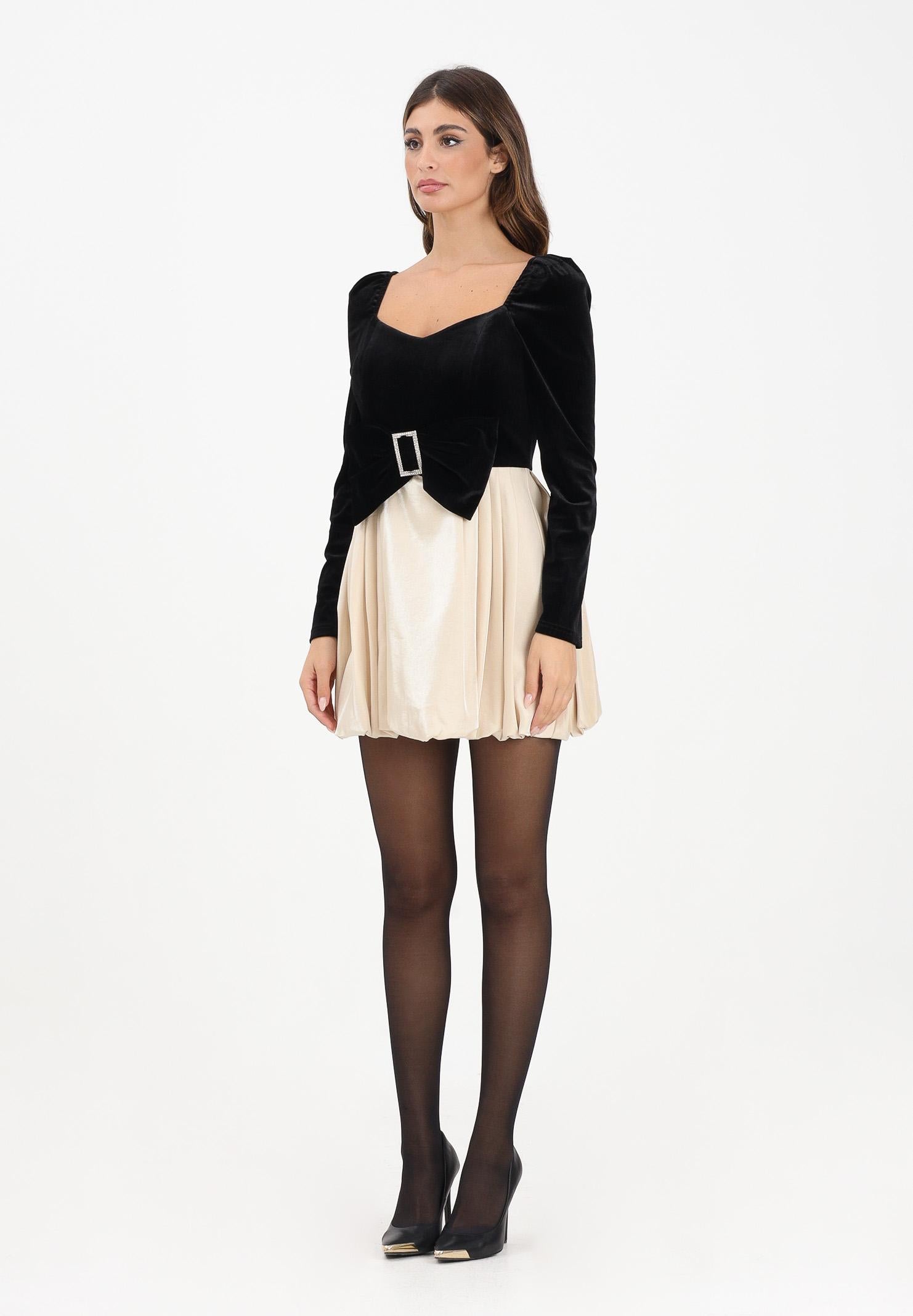 ODI ODI Abito corto Oleggio nero e panna da donna OLEGGIO110W5 1L ODI ODI