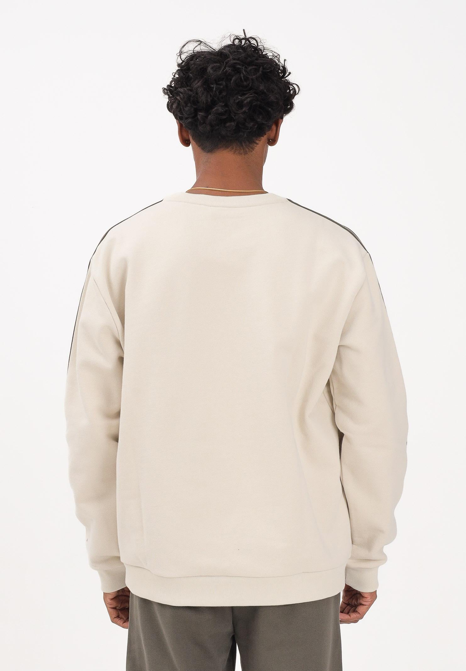 GCDS Felpa girocollo panna per uomo e donna con bande logate B2EM1501JD1 15 GCDS