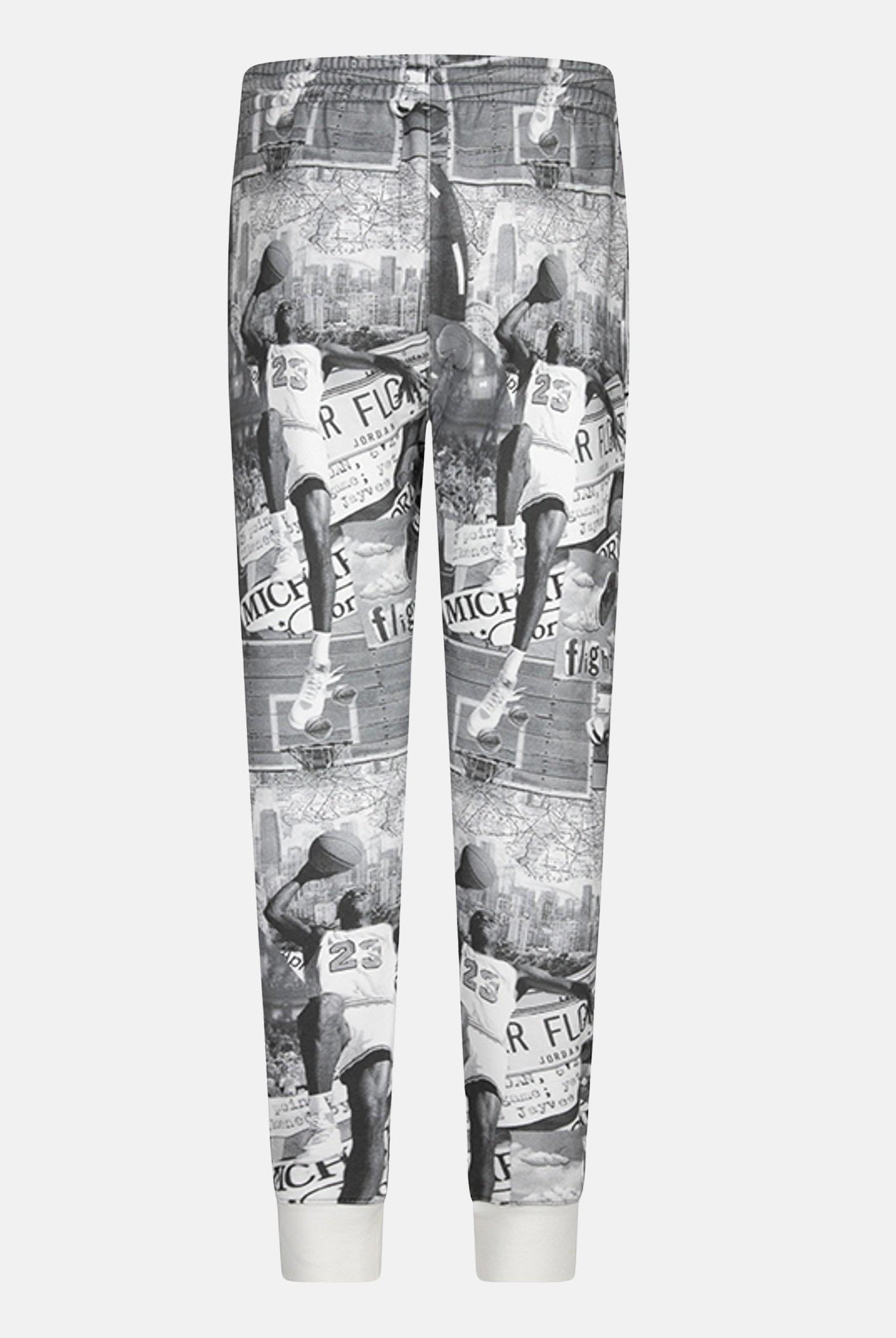 Pantalone sportivo MJ Brooklyn bianco e grigio da bambino 95D290 023 JORDAN