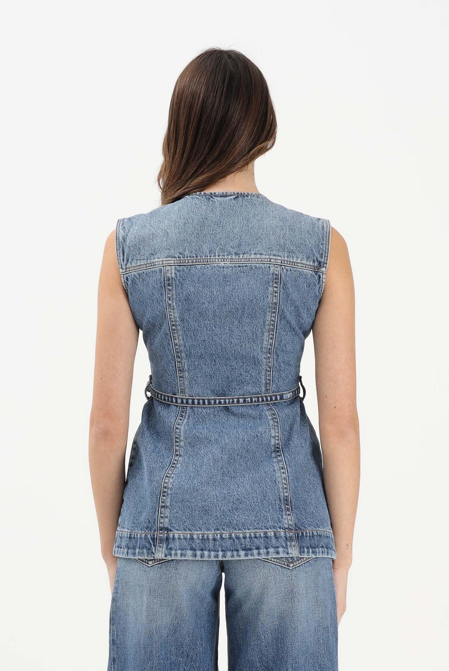SPORTMAX Gilet SPDDOMINIO in denim medio da donna 2612161015600 005 SPORTMAX