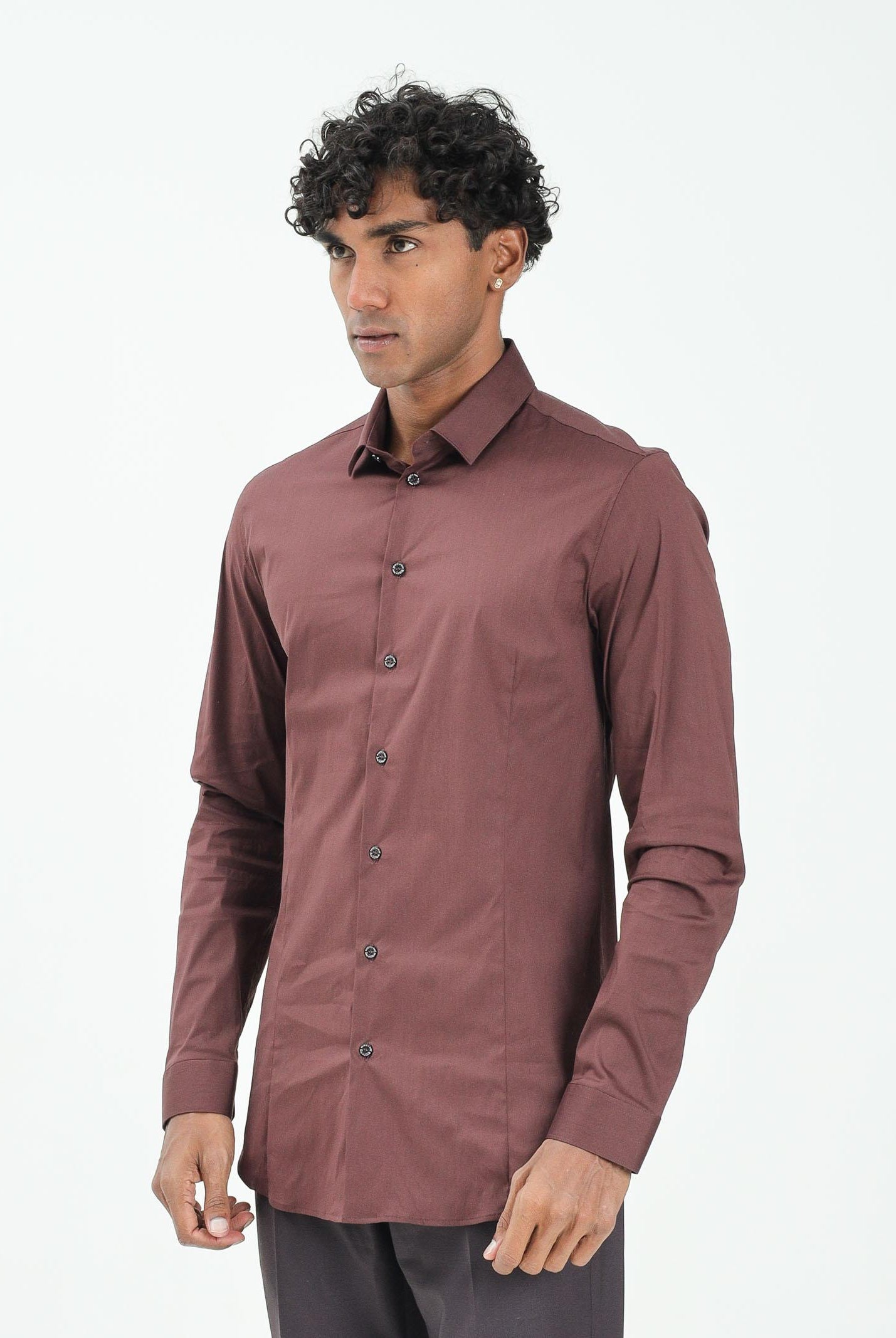 PATRIZIA PEPE Camicia a maniche lunghe bordeuax da uomo 5C0055A01 R883 PATRIZIA PEPE