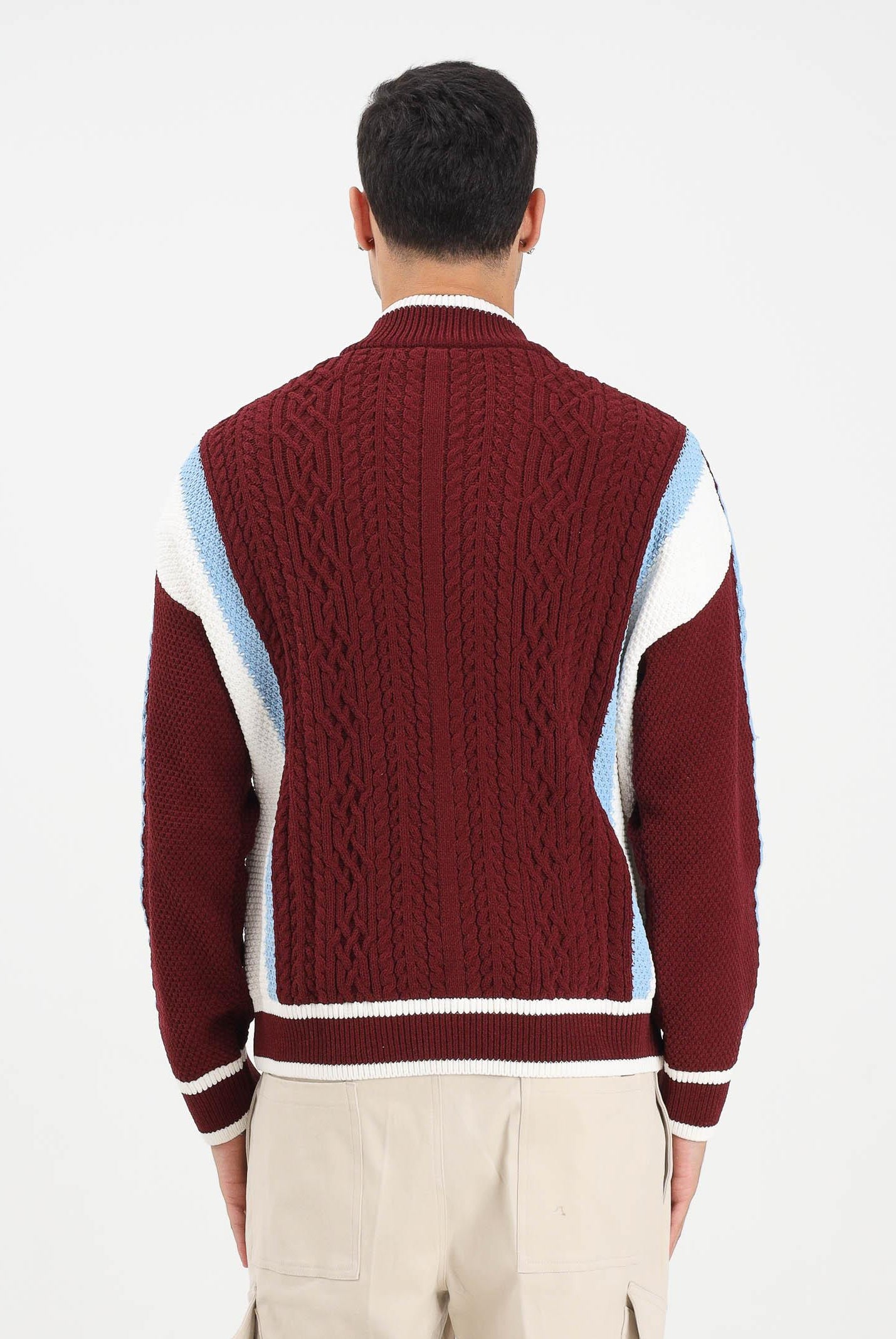 ADIDAS ORIGINALS Cardigan RETRO REMIX bordeaux da uomo KR7633 ADIDAS ORIGINALS