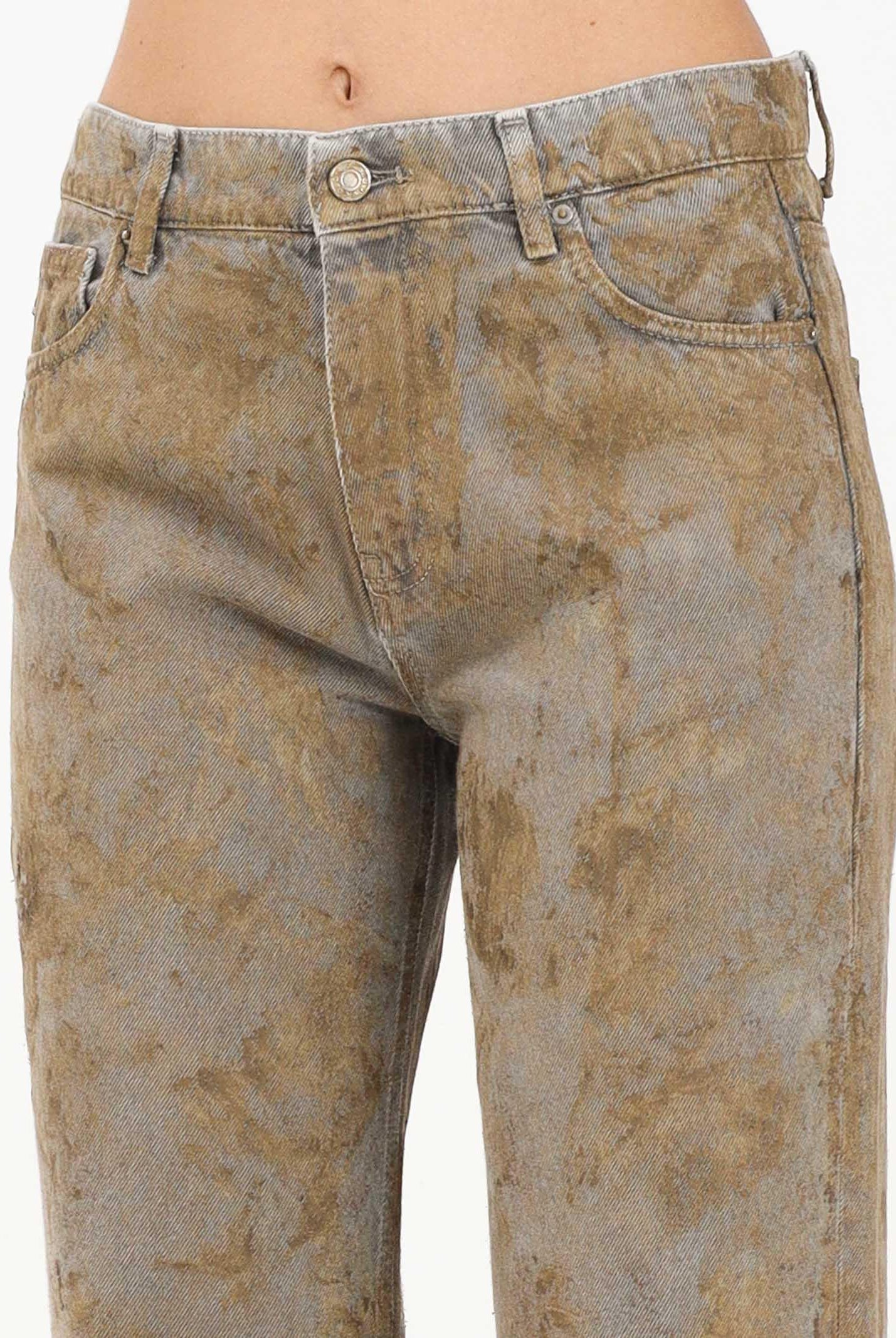 VICOLO Jeans Alex in denim effetto marmorizzato con sfumature beige DF5157 SP VICOLO