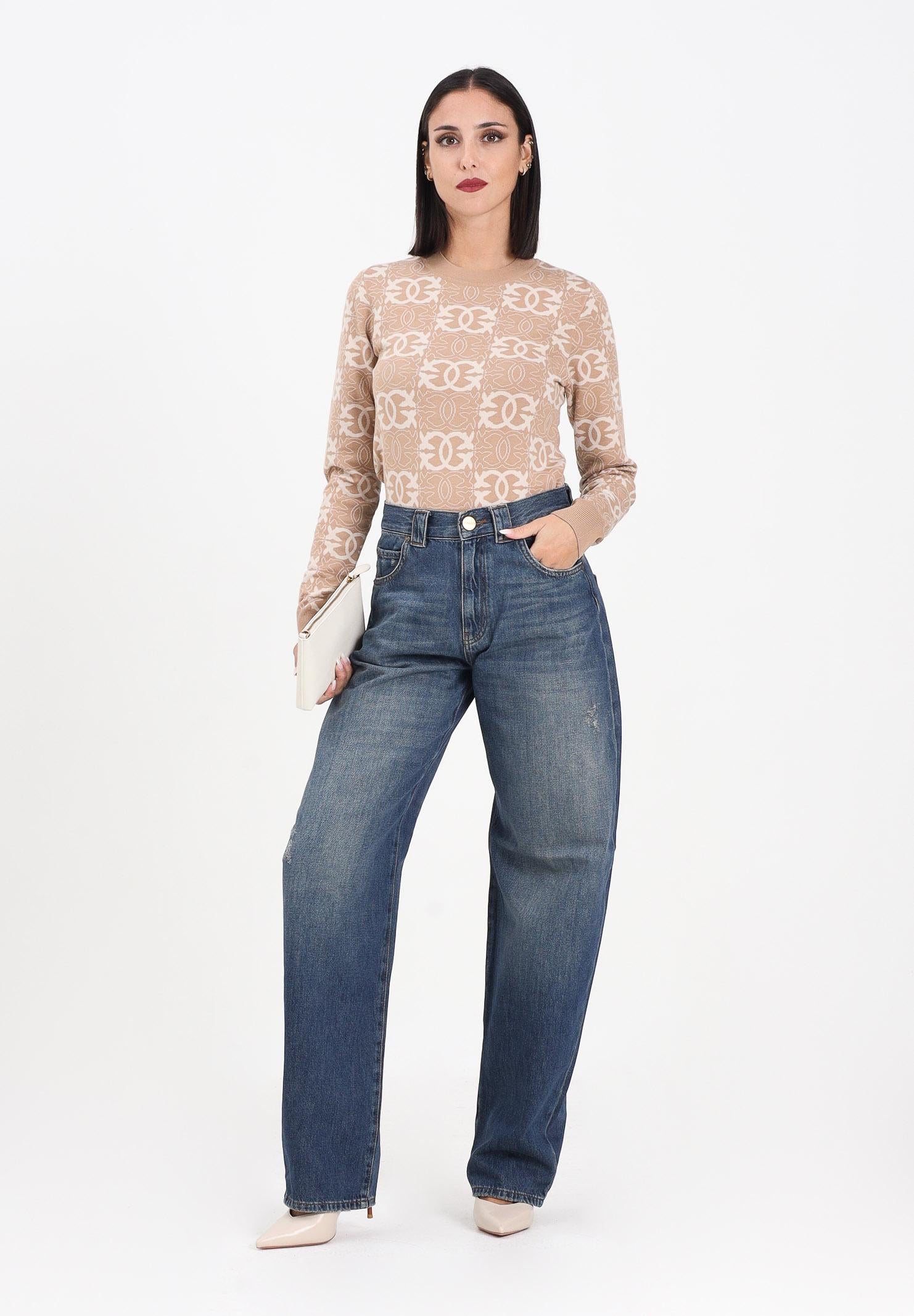 PINKO Jeans balloon in denim scuro da donna 103180A2SB PJU PINKO