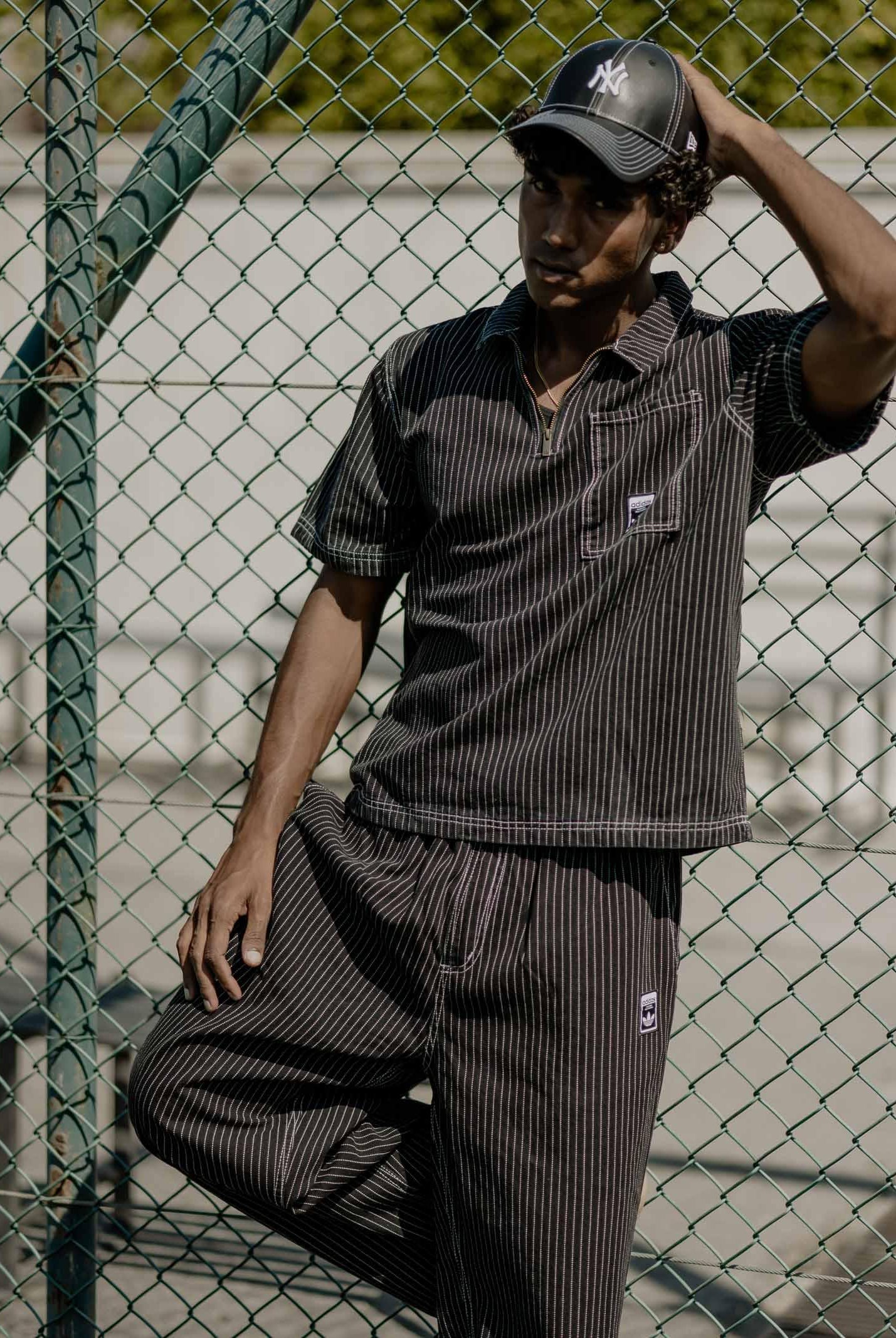 ADIDAS ORIGINALS Camicia Wabash Loose in denim nero da uomo JW0171 ADIDAS ORIGINALS