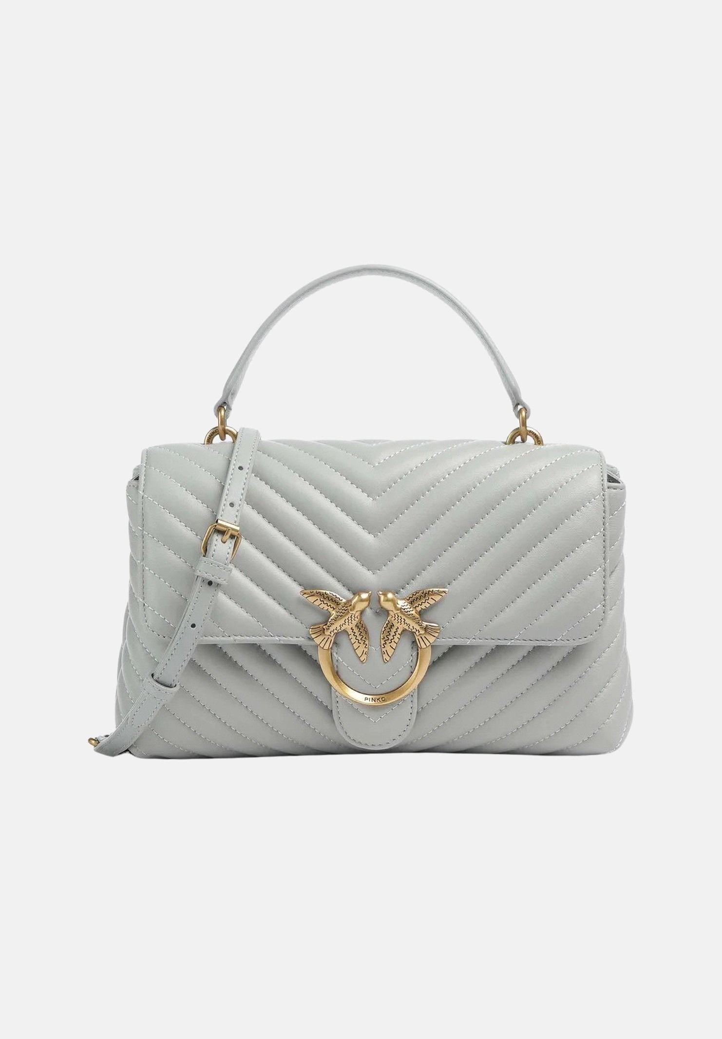 PINKO Borsa a mano Classic Love Bag Puff grigio perla da donna 100043A0GK K32Q PINKO