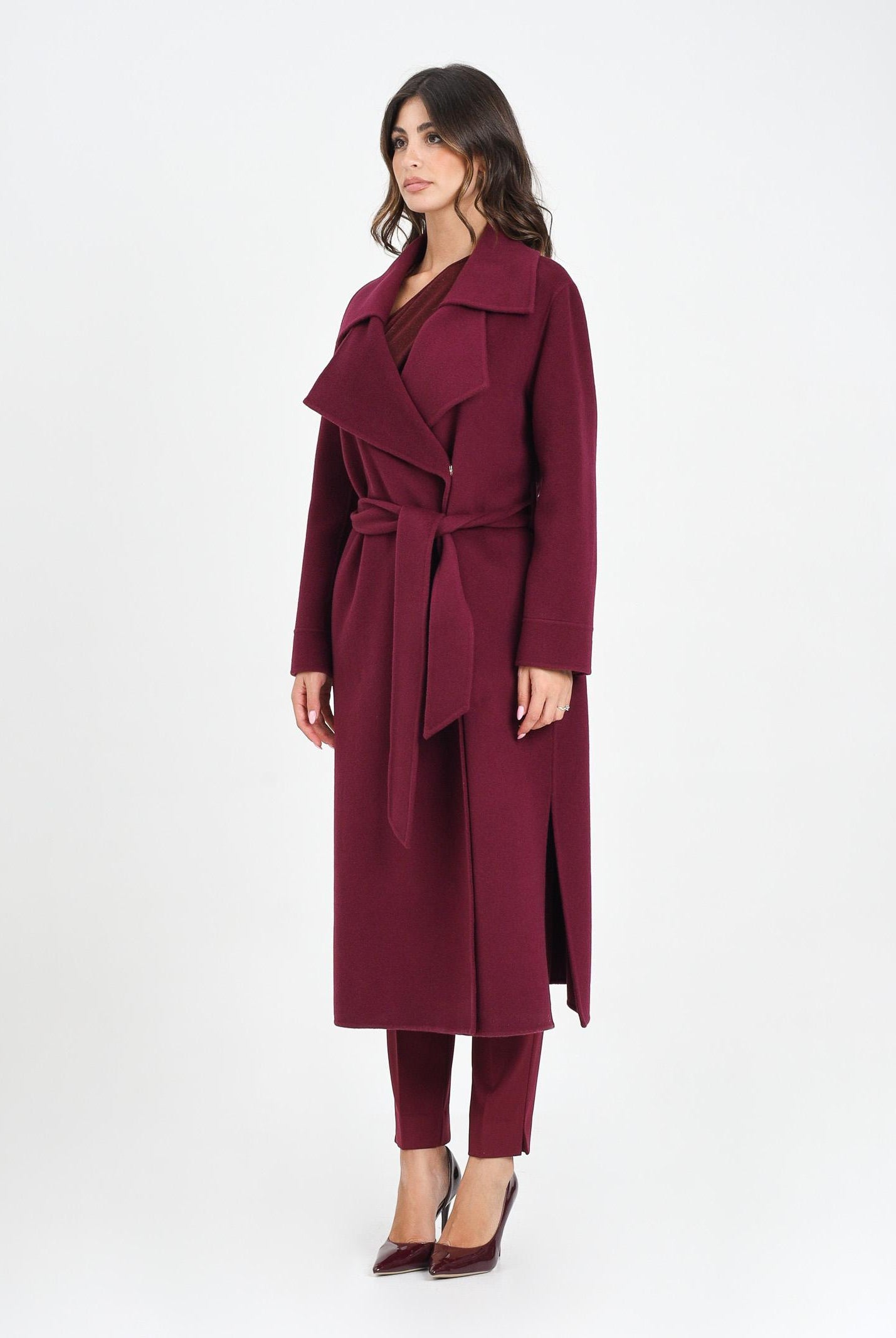 SIMONA CORSELLINI Cappotto lungo bordeaux da donna A25CPCPV0101-C00177 V0741 SIMONA CORSELLINI