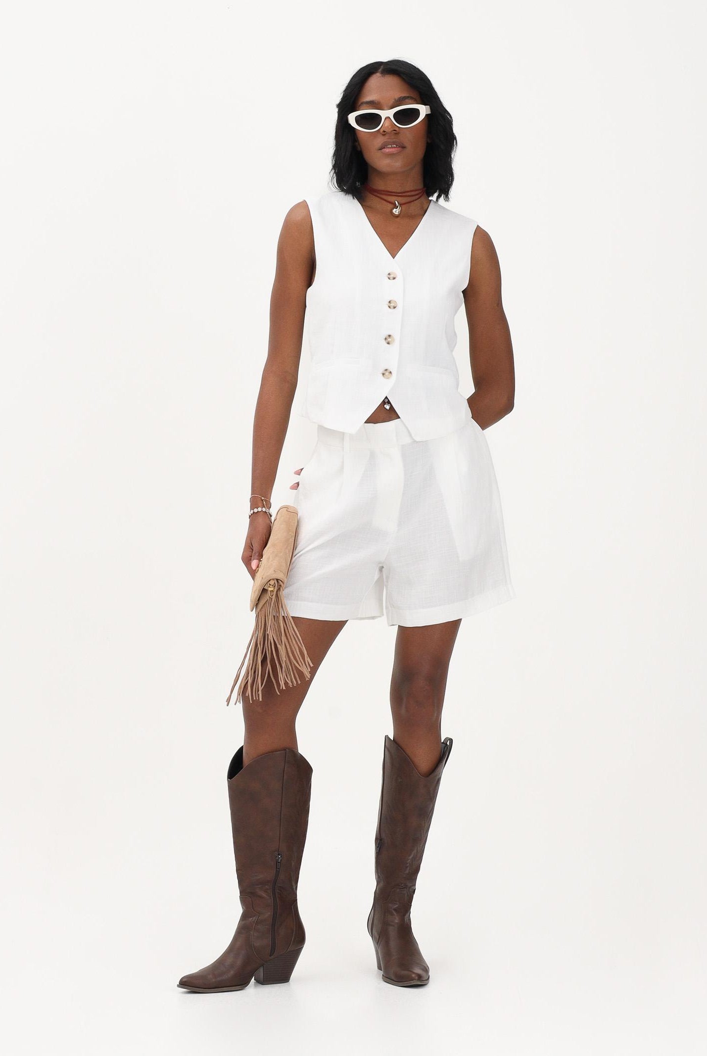 ONLY Shorts bianco da donna 15370279 BRWI ONLY