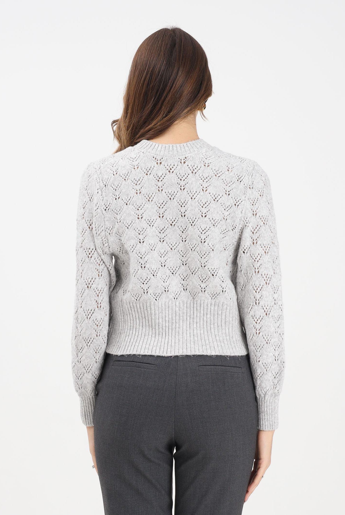 JDY Cardigan corto grigio da donna 15355619 LightGreyMel JDY