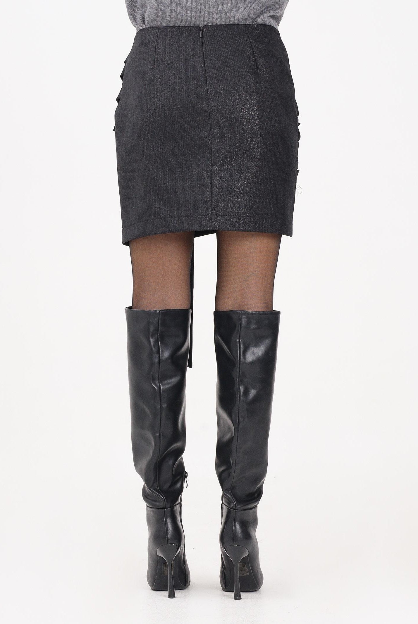 PINKO Gonna corta nera da donna con fiocco 106144A305 Z99 PINKO