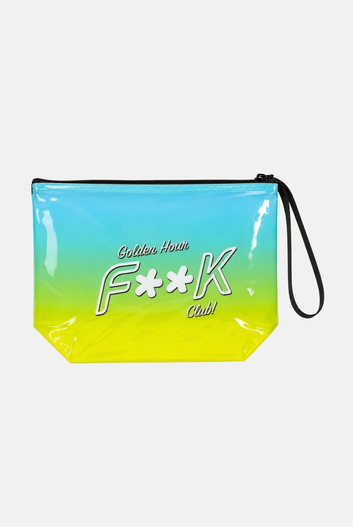 F**K pochette a mano Golden Hour azzurro e verde da donna. POCHETTE-FK AZ F**K