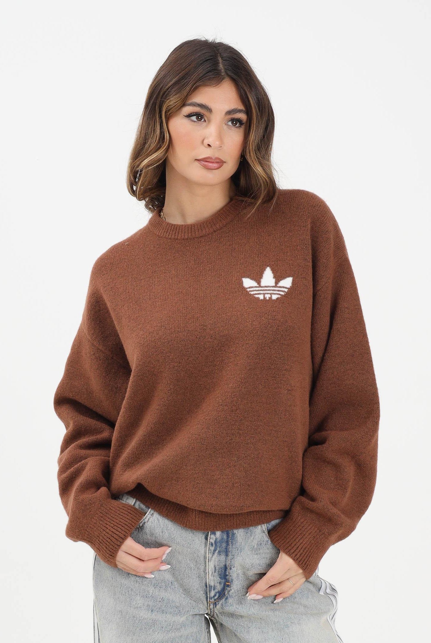 ADIDAS ORIGINALS Maglione girocollo Athletic Dept marrone da donna KF2340 . ADIDAS ORIGINALS