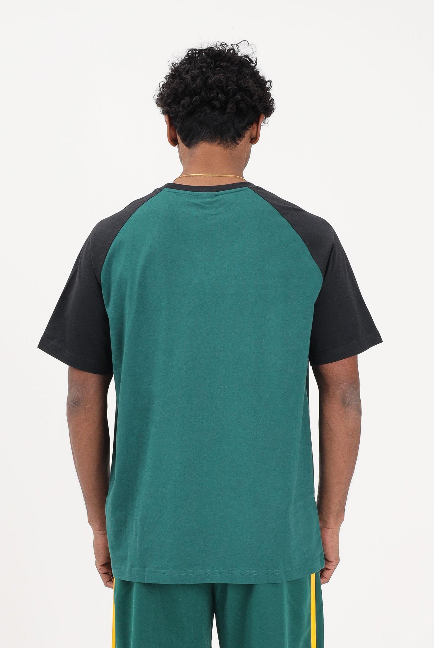 ADIDAS ORIGINALS T-shirt a manica corta CHEST STRIPES verde e nera da uomo KE3307 . ADIDAS ORIGINALS