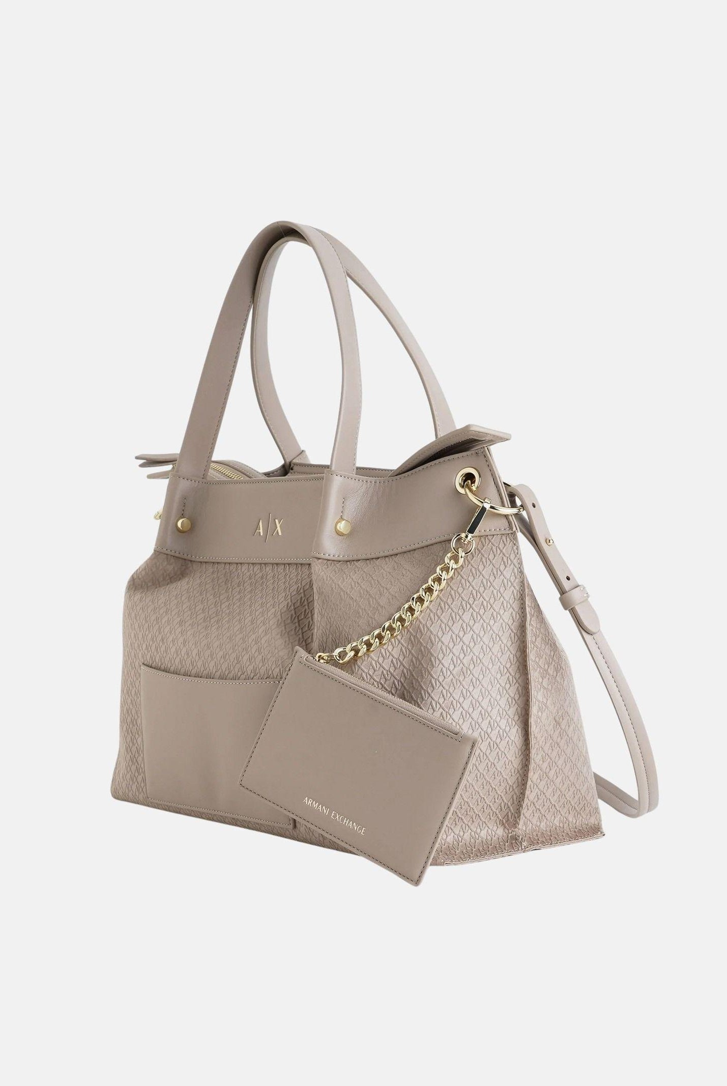 ARMANI EXCHANGE Borsa a mano beige da donna con logo A|X XW001211AF22645 U6119 ARMANI EXCHANGE